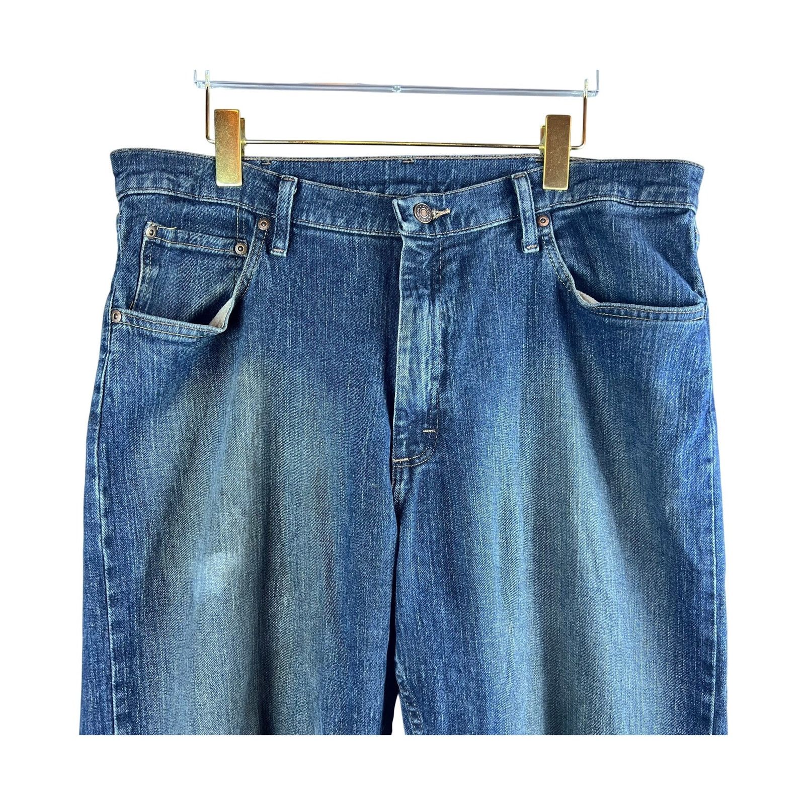 Wrangler Wrangler Relaxed Fit Jeans 36x34 Medium Dark Wash Straight Size US 36 / EU 52 - 6 Thumbnail