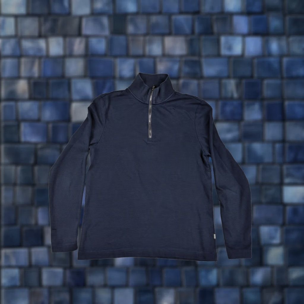 Hugo Boss HUGO BOSS Sweater Mens M Blue 1/4 Zip Mock Neck Knit Pullover Casual Size US M / EU 48-50 / 2 - 1 Thumbnail