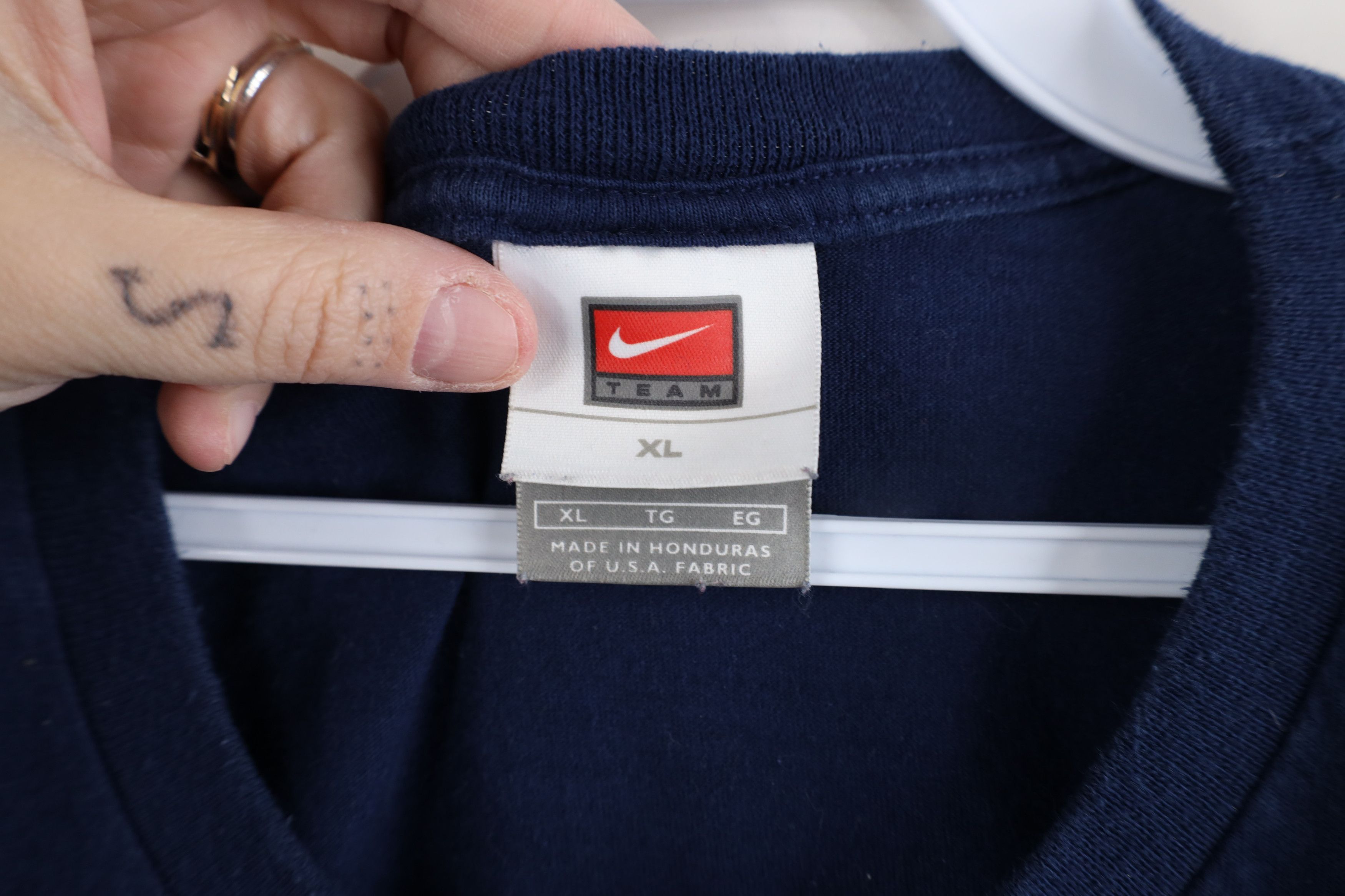 Nike × Vintage Vintage Nike Swoosh University of Michigan T-Shirt Blue Size US XL / EU 56 / 4 - 8 Thumbnail