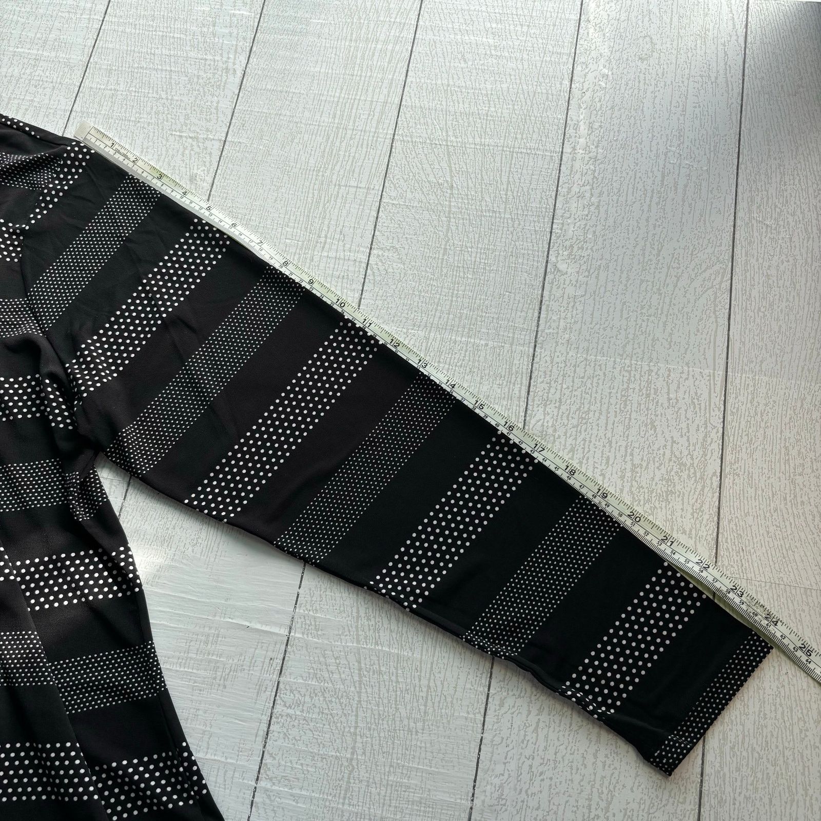 Michael Kors MICHAEL Michael Kors Black Top with White Polka Dot Stripes Size XXL / US 16-18 / IT 52-54 - 6 Thumbnail