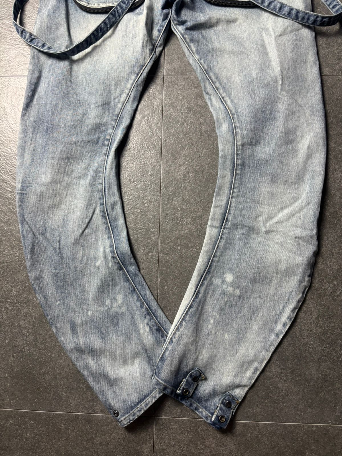 PPFM 2000s PPFM Suspender J-Cut Washed Jeans Size US 30 / EU 46 - 12 Thumbnail