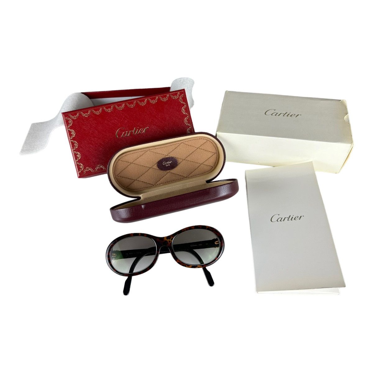 Cartier Cartier Trinity Tortoise Brown Gold Sunglasses Vintage Box Size ONE SIZE - 12 Thumbnail