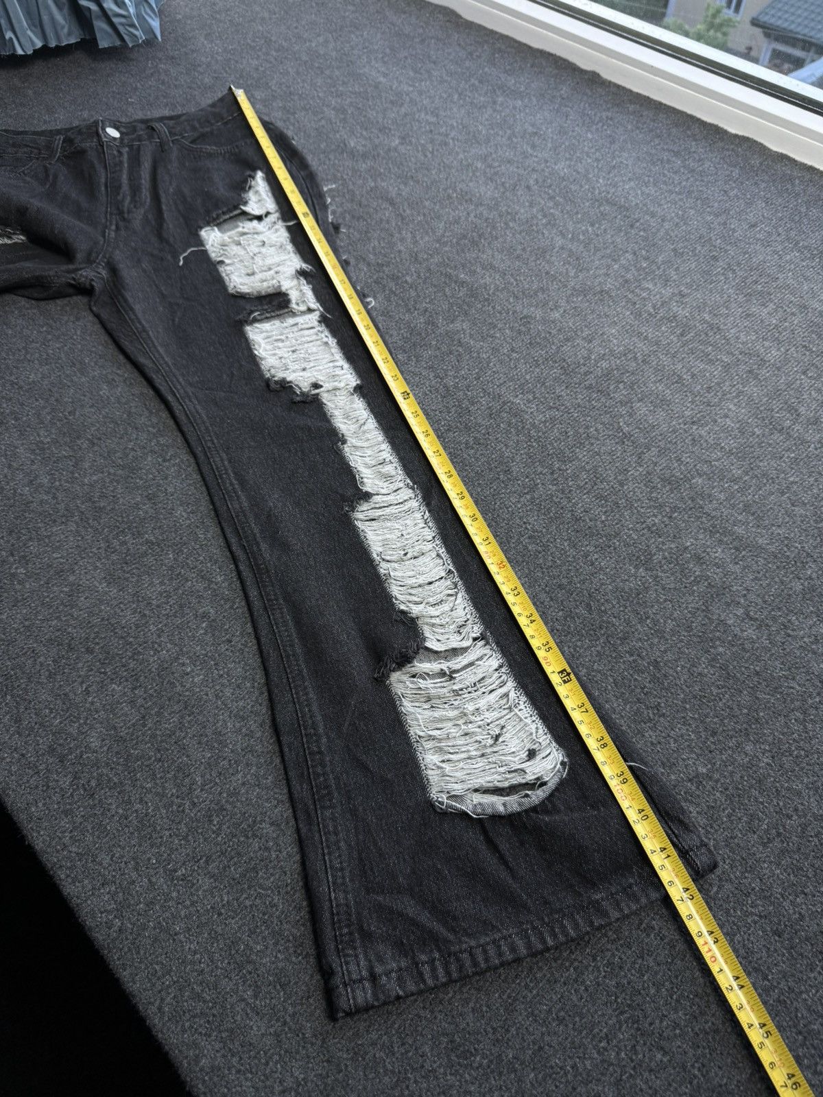 If Six Was Nine Japanese 00s LGB Black Distressed Bootcut Flared Denim Jeans Size 28" / US 6 / IT 42 - 19 Thumbnail