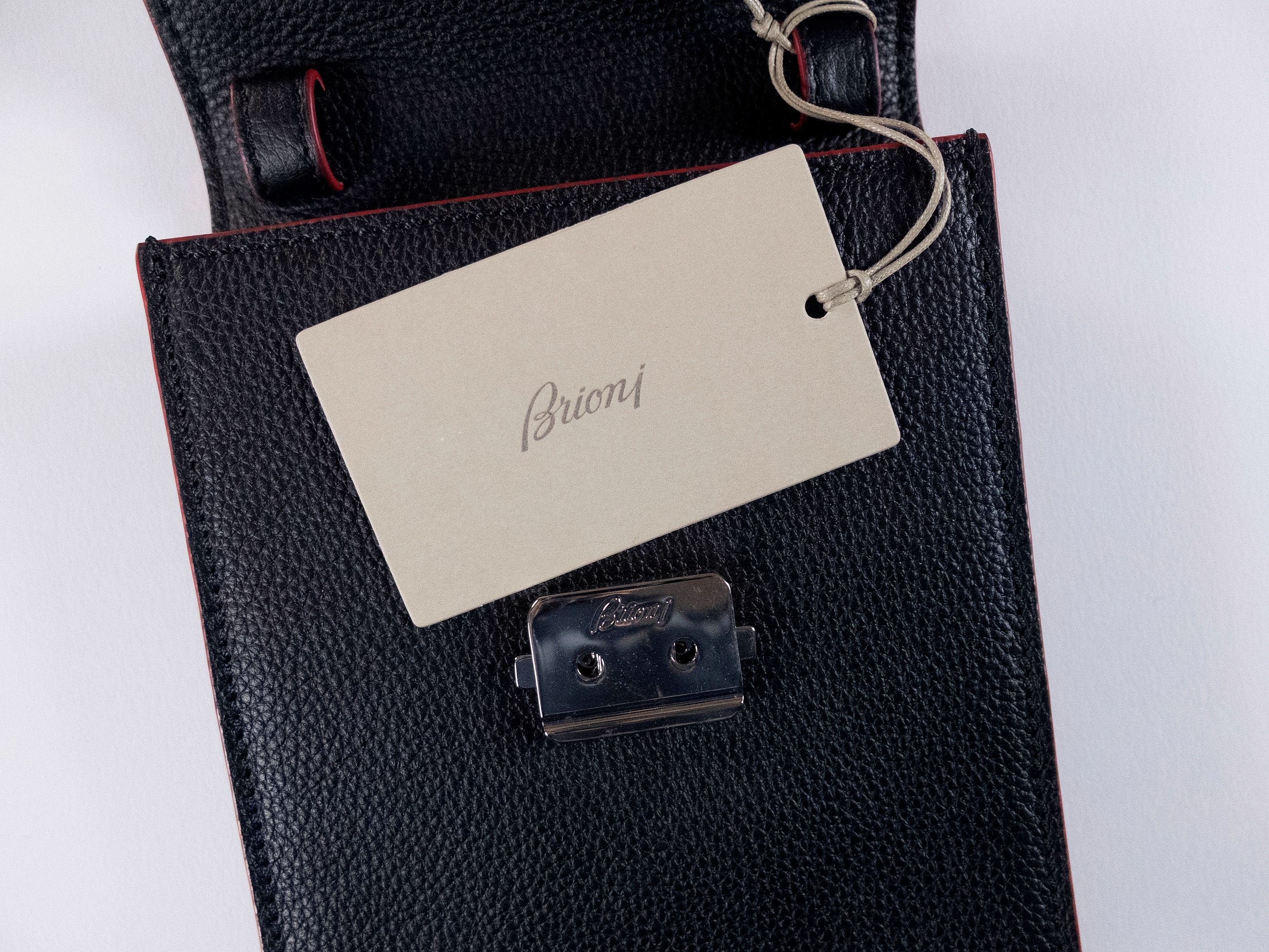 Brioni BRIONI brown small crossbody bag authentic with red trims Size ONE SIZE - 7 Thumbnail