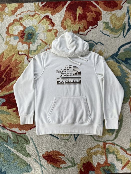 Supreme north cheap face metallic hoodie