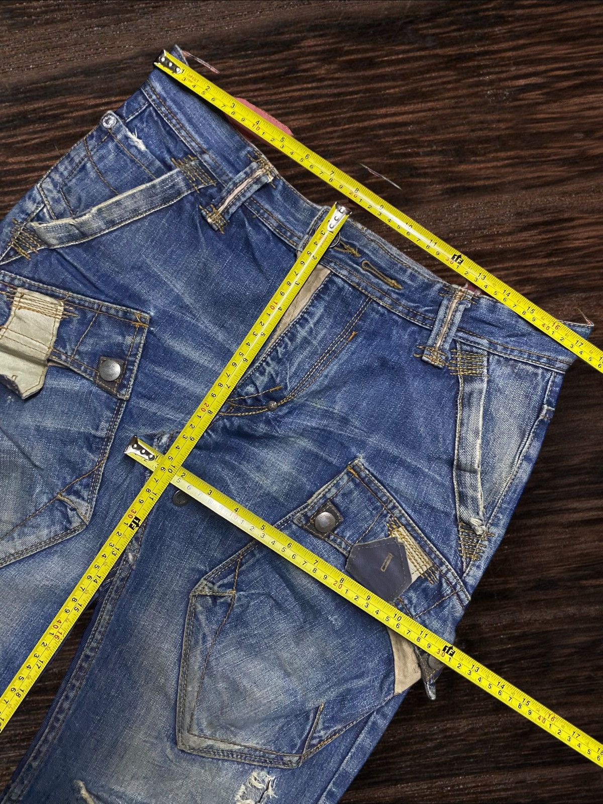 If Six Was Nine 💥Though Jeansmith Jackson Cargo Sick Punk Porcket Arc Jeans Size US 34 / EU 50 - 20 Thumbnail