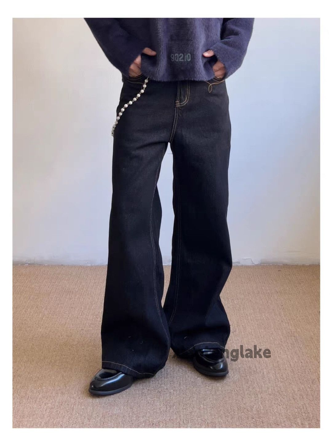 Jean Custom loose baggy skate hiphop yuppie flared jeans Size US 33 - 3 Thumbnail