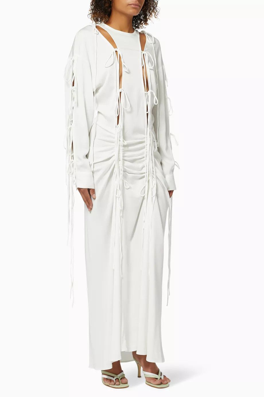Christopher Esber o1mle1224 Vertical Multi Split Dress in White Size XS / US 0-2 / IT 36-38 - 1 Thumbnail