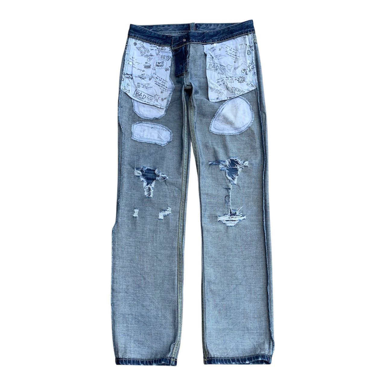 Japanese Brand Vintage Y2K Japan Ripped Distressed Denim Jeans W30 Size US 30 / EU 46 - 3 Thumbnail
