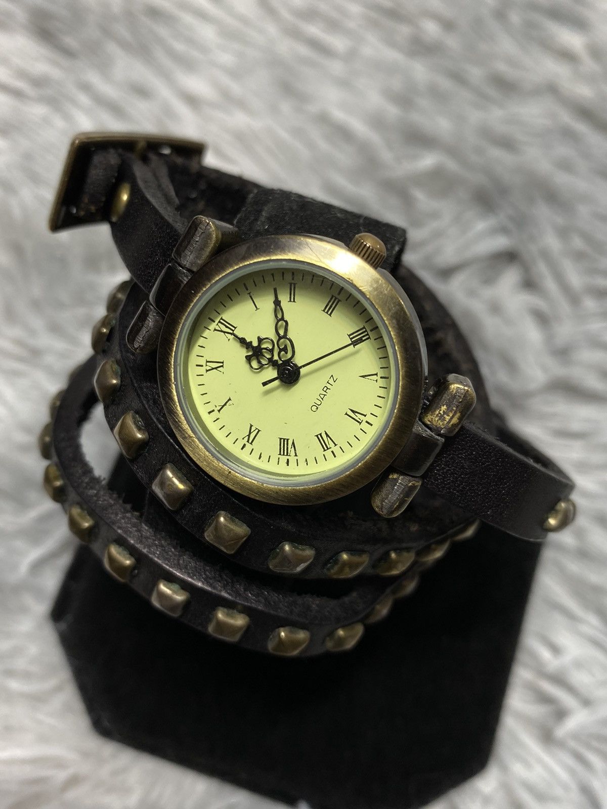 Japanese Brand × Vintage Vintage Studded Leather Strap Watch - Japanese Brand Size ONE SIZE - 6 Thumbnail