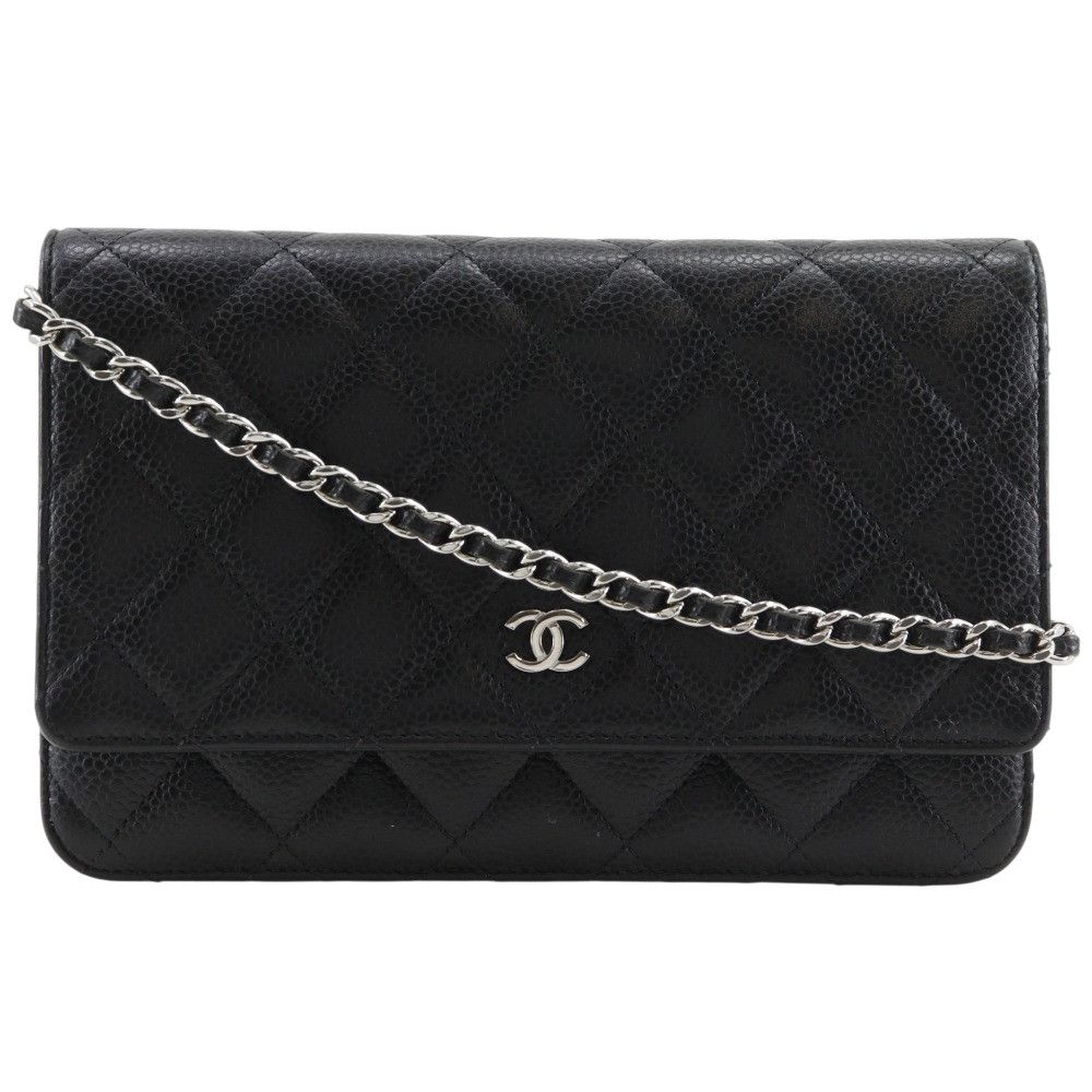 Chanel Chanel Chanel Classic Caviar Chain Wallet Leather Long Wallet A33814 DUTY FREE for USA Size ONE SIZE - 1 Thumbnail