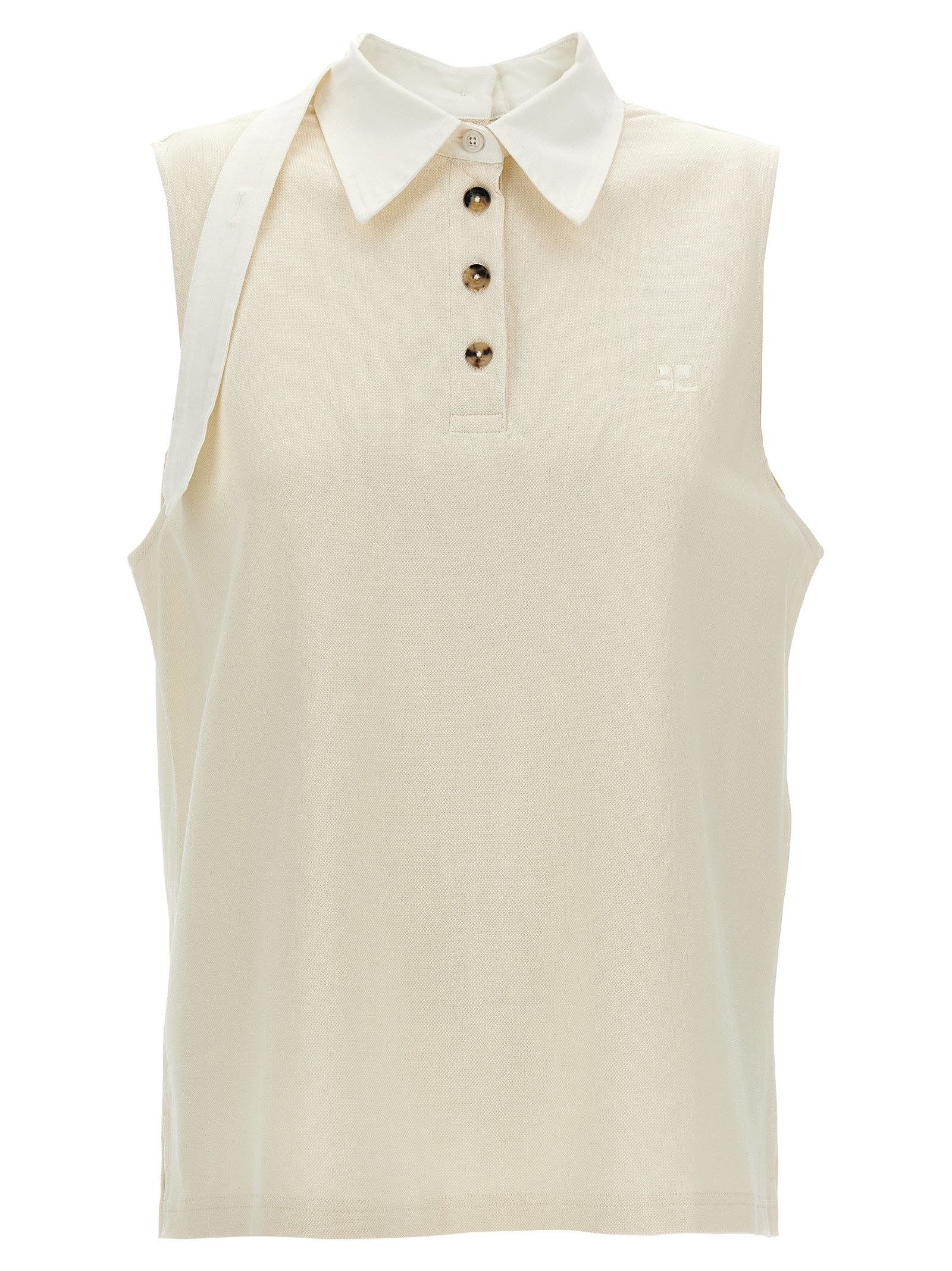 Tシャツ・カットソー COURREGES Woman Polo Shirt White 225JPO048JS0193 0001 Courreges COURREGES Women Polo Shirts 225JPO048JS0193 0001