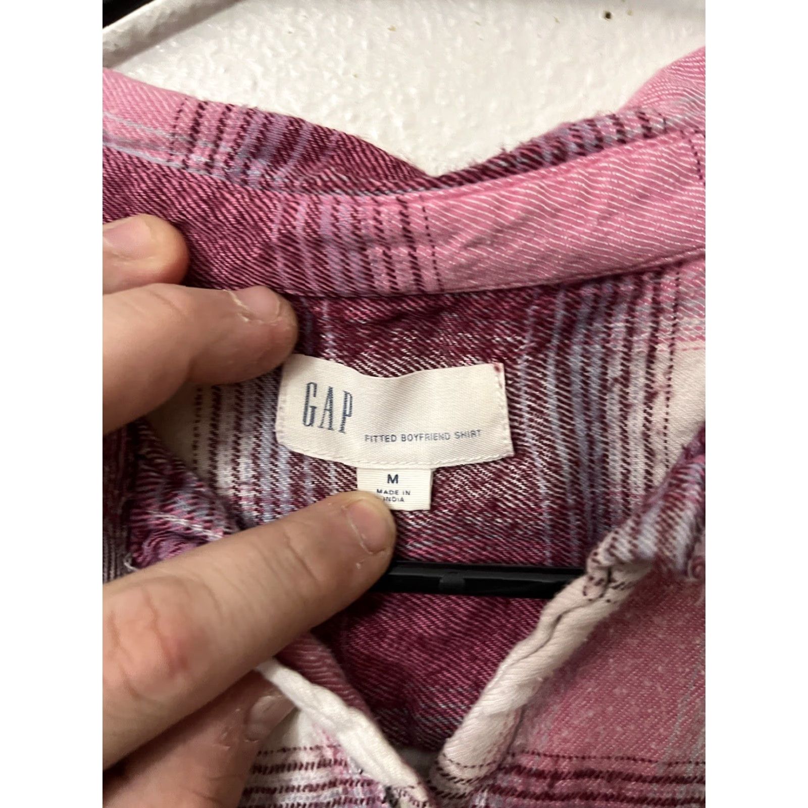 Gap Gap Button-Up Shirt Womens Plaid Pink Medium Size M / US 6-8 / IT 42-44 - 2 Thumbnail