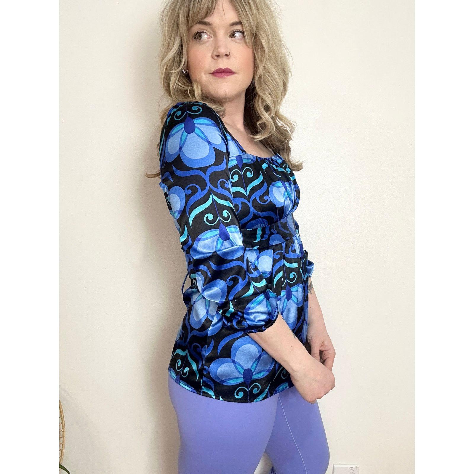 Other Y2K Silky Square Neck Milkmaid Top Size M / US 6-8 / IT 42-44 - 3 Thumbnail