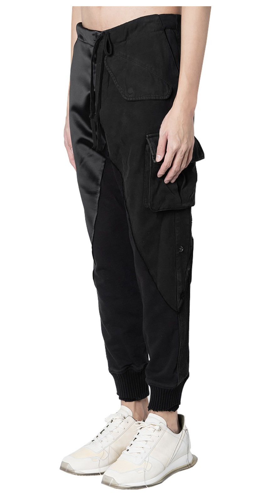 Greg Lauren Greg Lauren Black Satin Baker Lounge Pants Size US 32 / EU 48 - 3 Thumbnail
