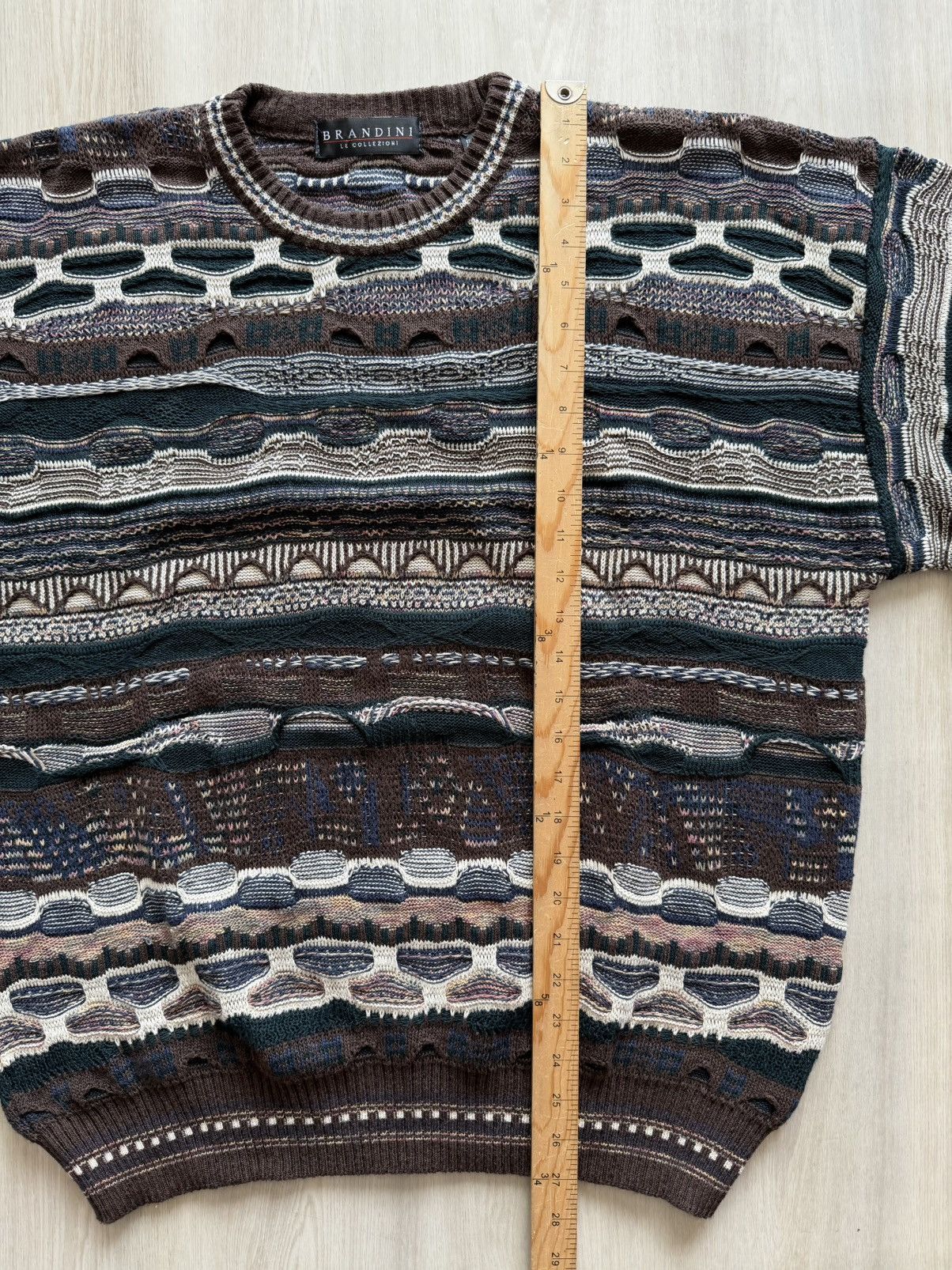 Vintage Vintage Brandini 3D Textured Coogi Style Knit Sweater Sz L Size US L / EU 52-54 / 3 - 4 Thumbnail
