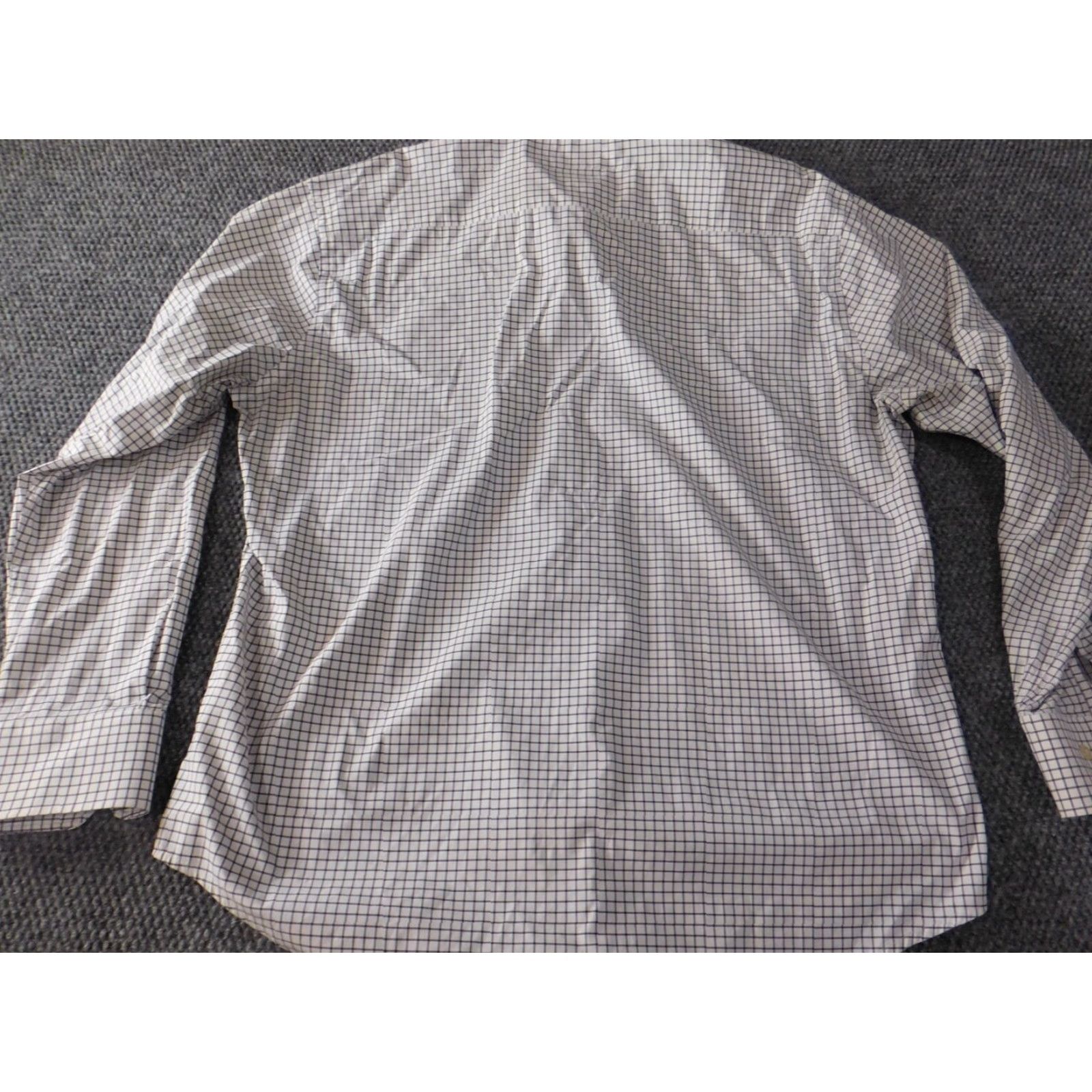 Peter Millar Peter Millar Shirt Mens XL White Plaid Button-Up Long Sleeve Slim Stretch Classic Collared Knit Nylon Spandex Button Down Boys Girls? Size US XL / EU 56 / 4 - 7 Thumbnail