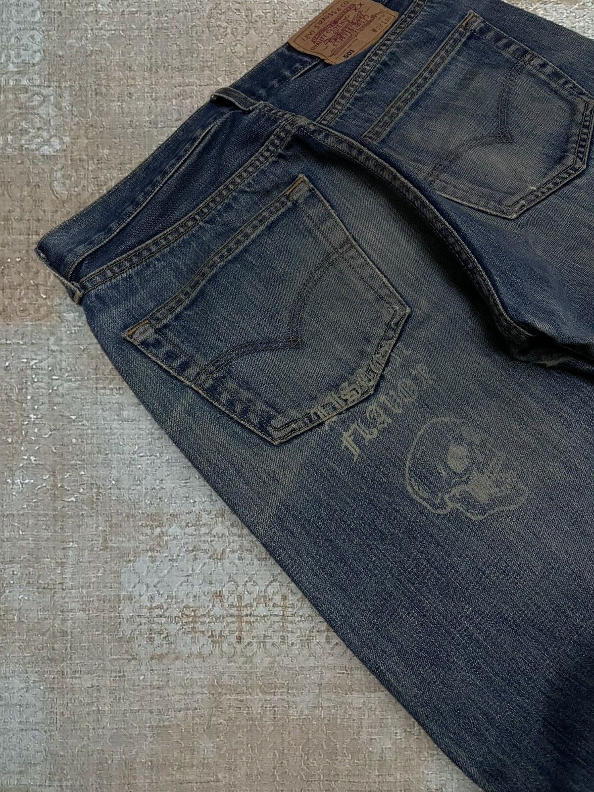 Levi's Vintage Clothing Vintage 1990s Designer Levis 501 Skull Distressed Denim Size US 31 - 17 Thumbnail