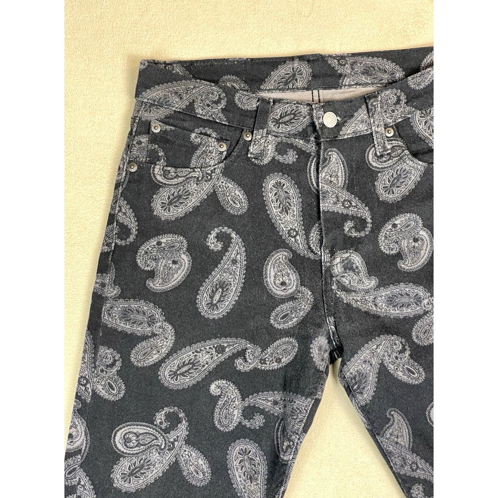 Levi's Levis Jeans Mens 29x30 Black 512 Paisley Denim Casual Denim Tapered Adult Regular Mens Jeans 90s Theme Size US 29 - 2 Thumbnail