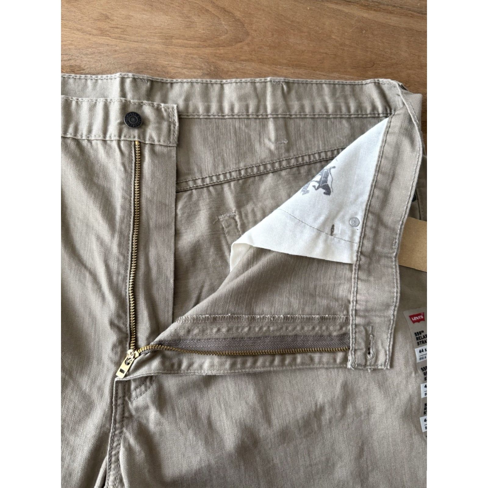 Levi's Levi's 559 Jeans Men Big & Tall 44x30 Beige Relaxed Straight Denim 5-Pocket Button Zip Size US 44 / EU 60 - 3 Thumbnail