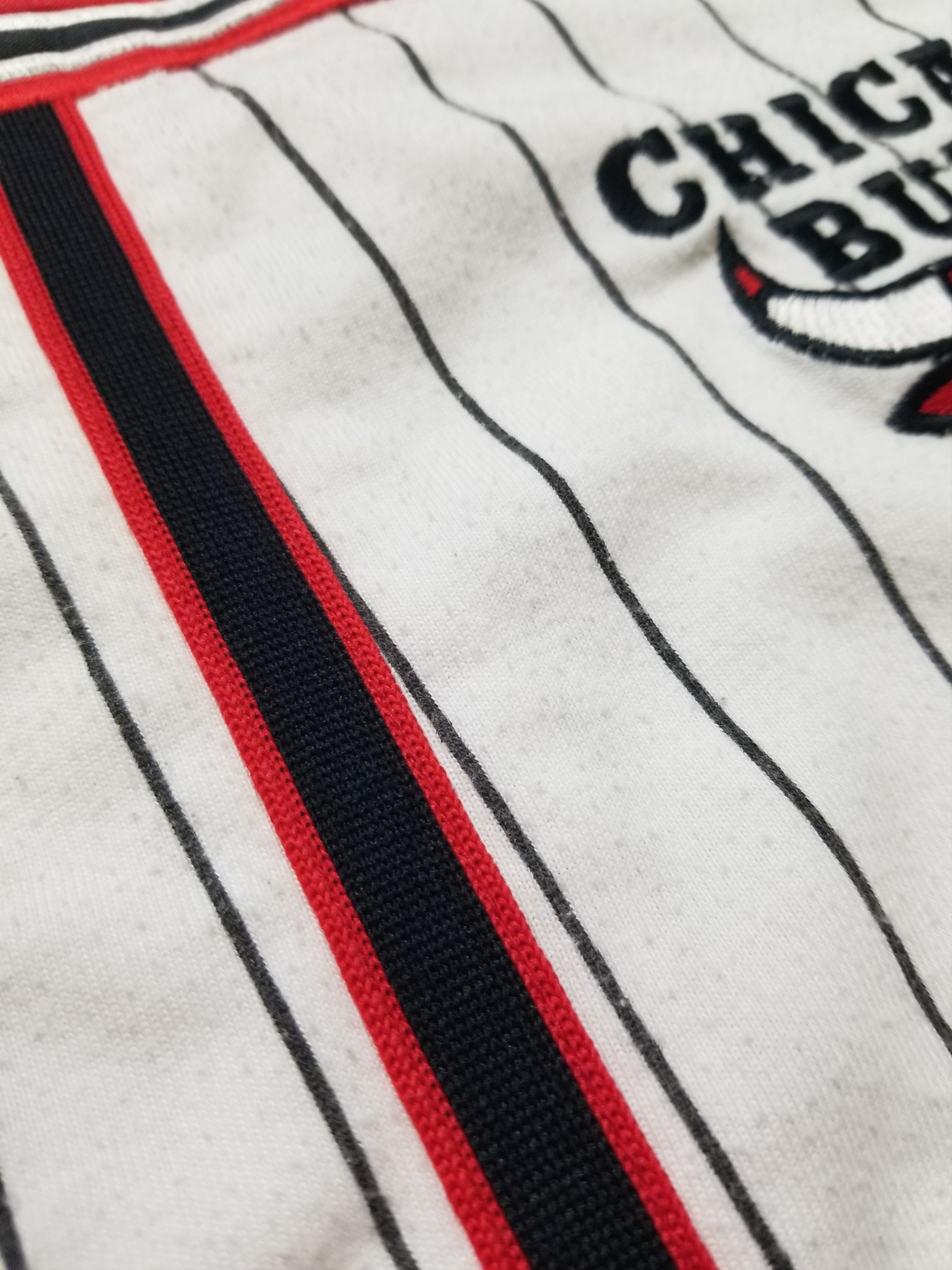 Starter VTG 90s NBA Chicago Bulls Pin Stripe Embroidered Jersey Size US XL / EU 56 / 4 - 3 Thumbnail