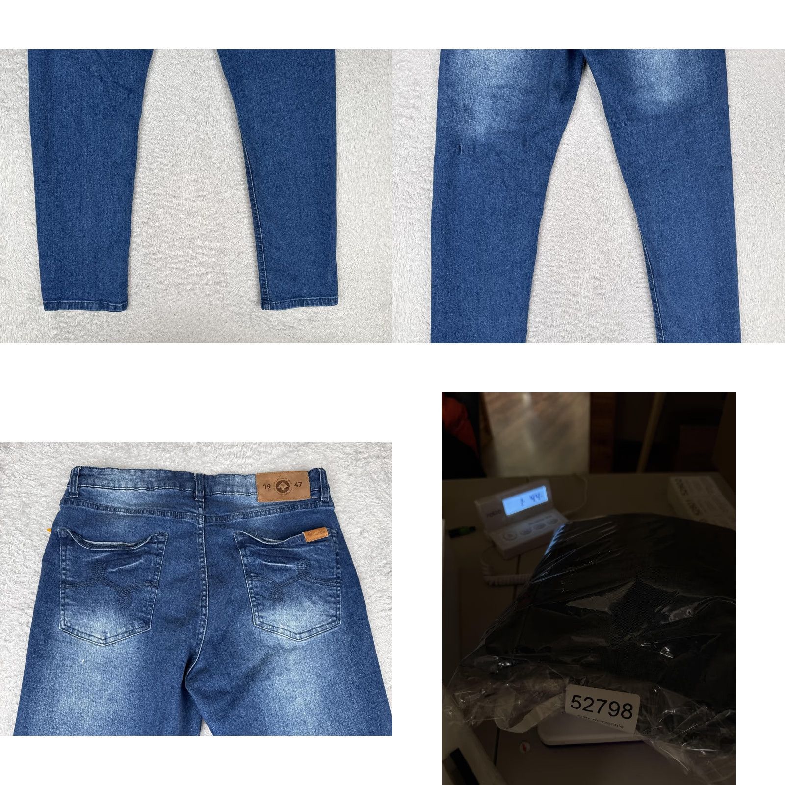 Denime LRG Jeans Mens Slim Straight Blue Denim 32 Five-Pocket Zip Fly Waist 32 Medium Wash Size US 32 / EU 48 - 10 Thumbnail