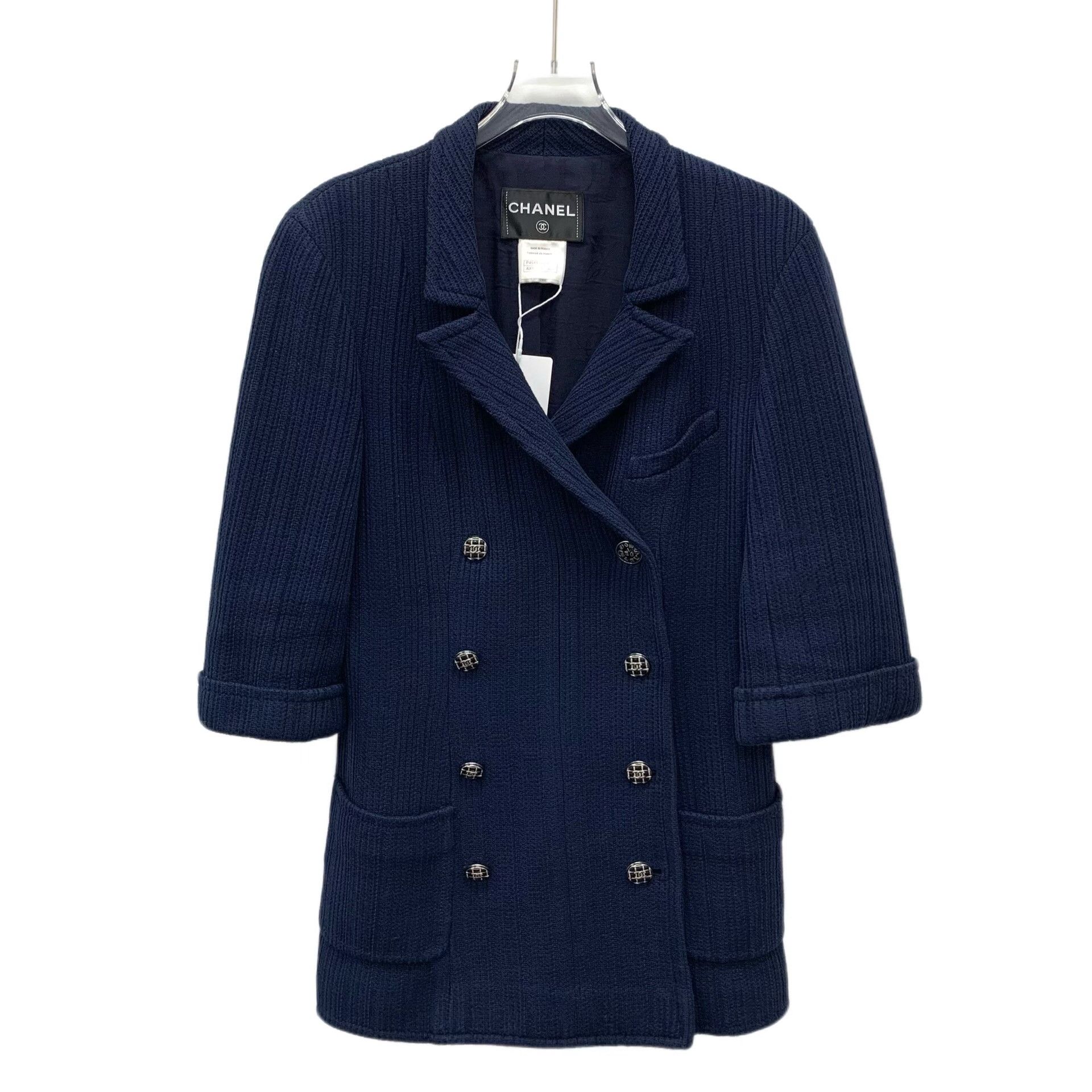 Chanel Chanel Cotton Blue Jacket L Women Size L / US 10 / IT 46 - 1 Thumbnail