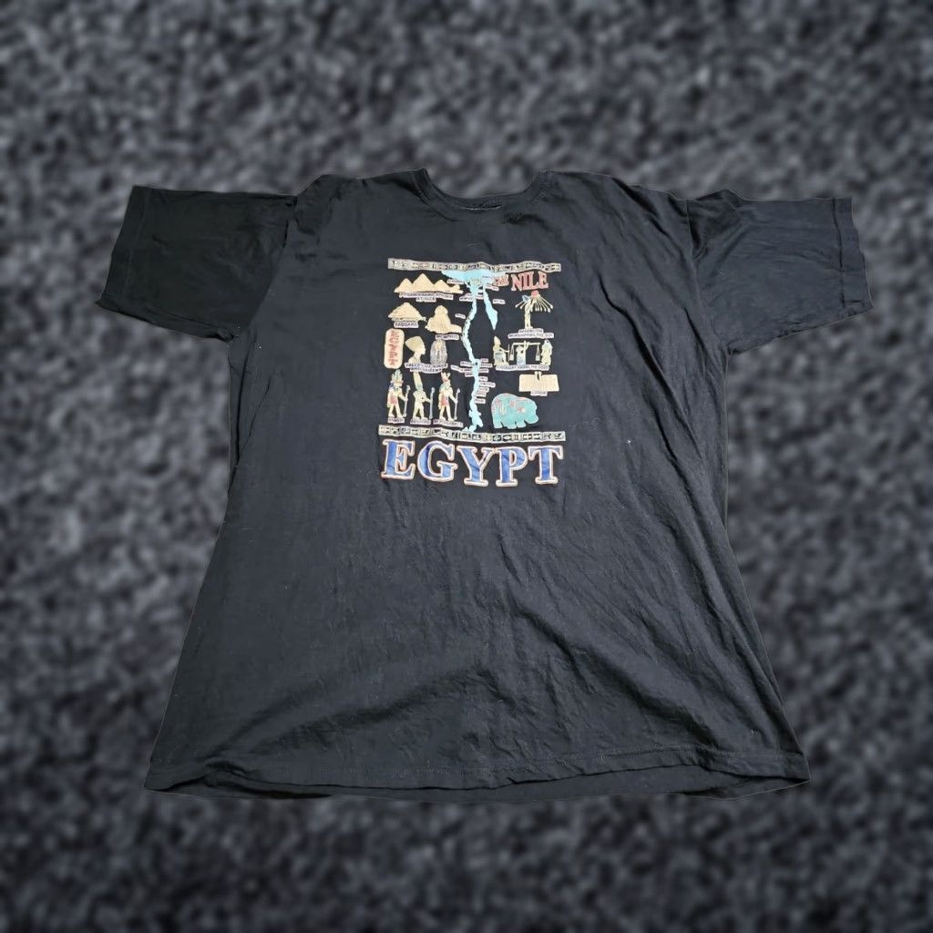Vintage VINTAGE Egypt Original T-Shirt Men 4XL Black Retro Nile Hieroglyphics Egypt Travel Souvenir 2000s Size US XXL / EU 58 / 5 - 1 Thumbnail