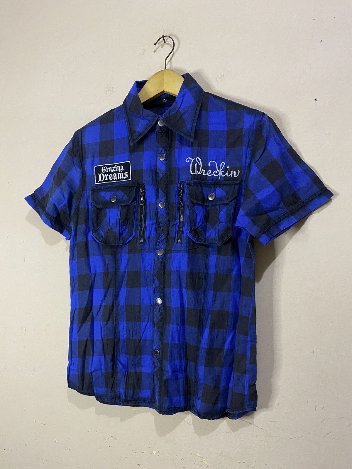 Japanese Brand Y2K In The Attic Poem Punk Style Plaid Shirt Size US L / EU 52-54 / 3 - 2 Thumbnail