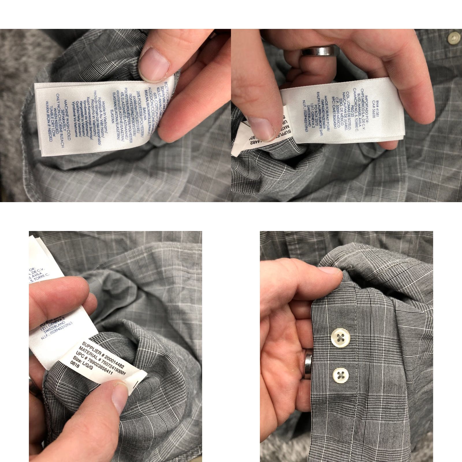 Chaps Chaps Shirt L Mens Gray Plaid Long Sleeve Button-Down Collar Shirt Size US L / EU 52-54 / 3 - 8 Thumbnail