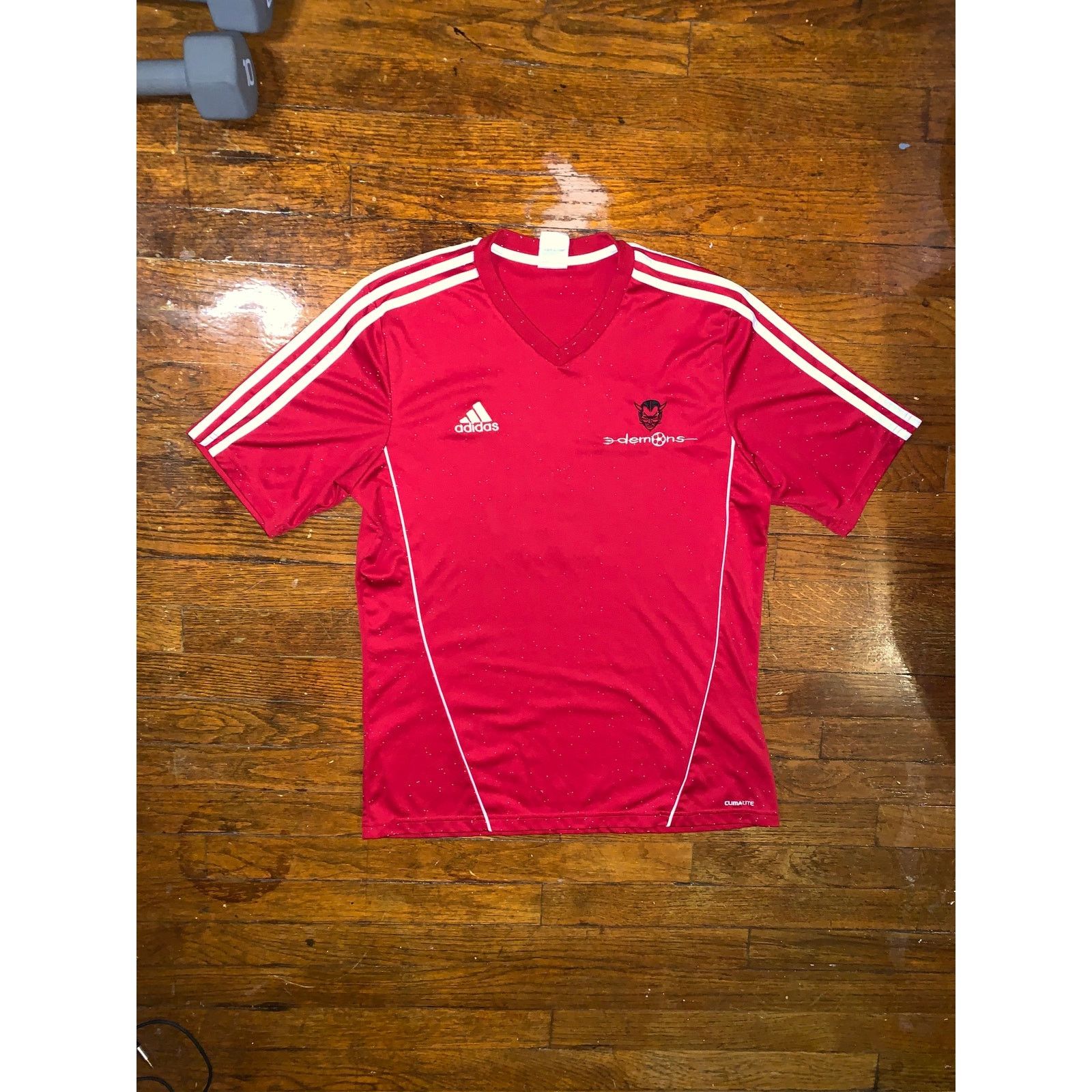 Adidas Adidas Soccer Jersey Demons #2 Red White Large Climalite Size US L / EU 52-54 / 3 - 1 Thumbnail