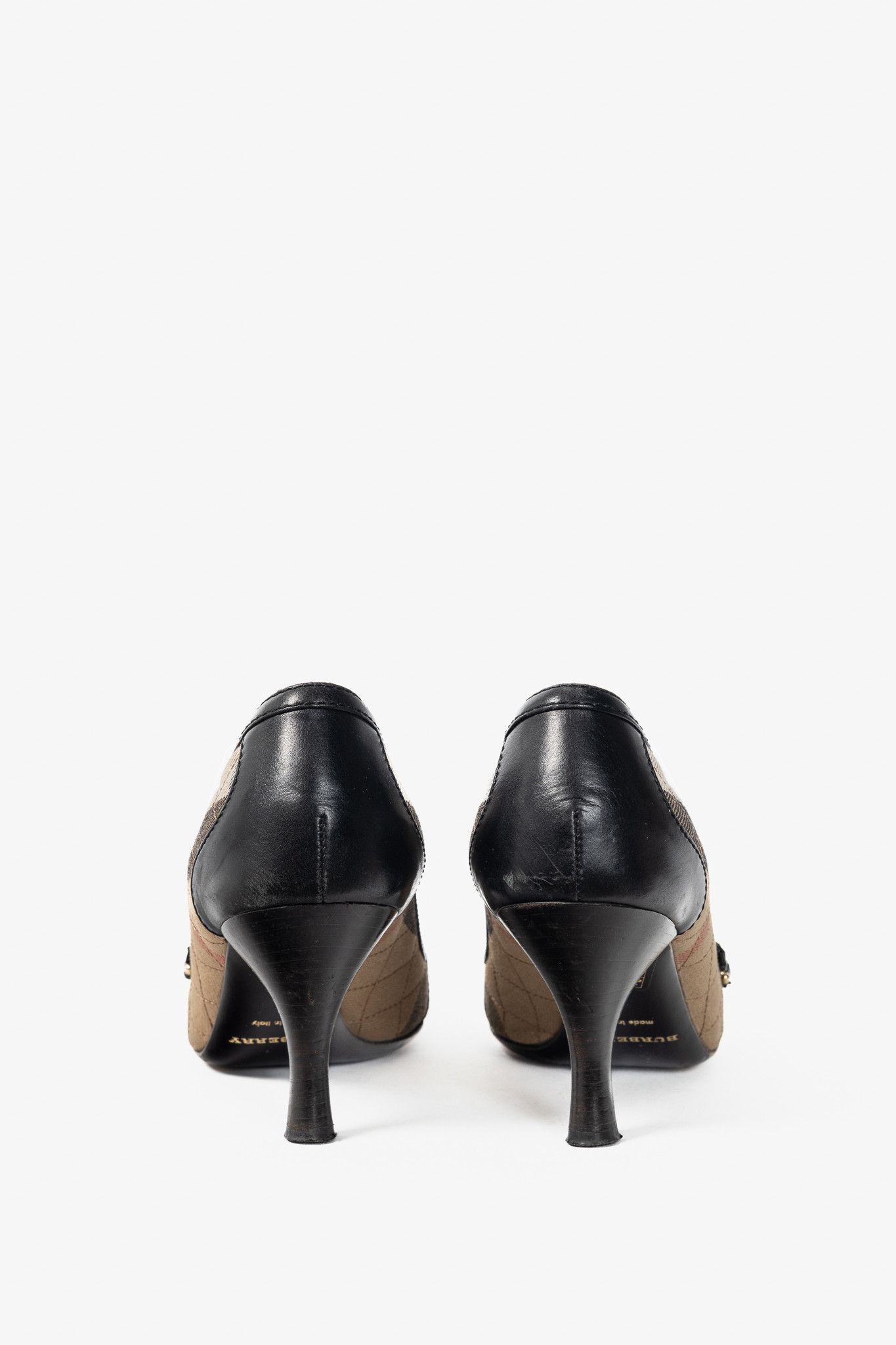Burberry Burberry House Check & Leather Buckle Pumps Size US 6.5 / IT 36.5 - 3 Thumbnail