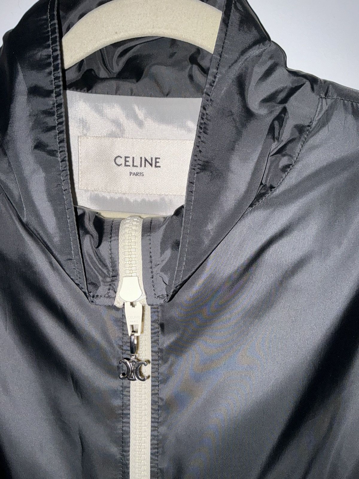 Celine Size XL - Celine Gray Color Block Logo Nylon Track Jacket Size US XL / EU 56 / 4 - 2 Thumbnail