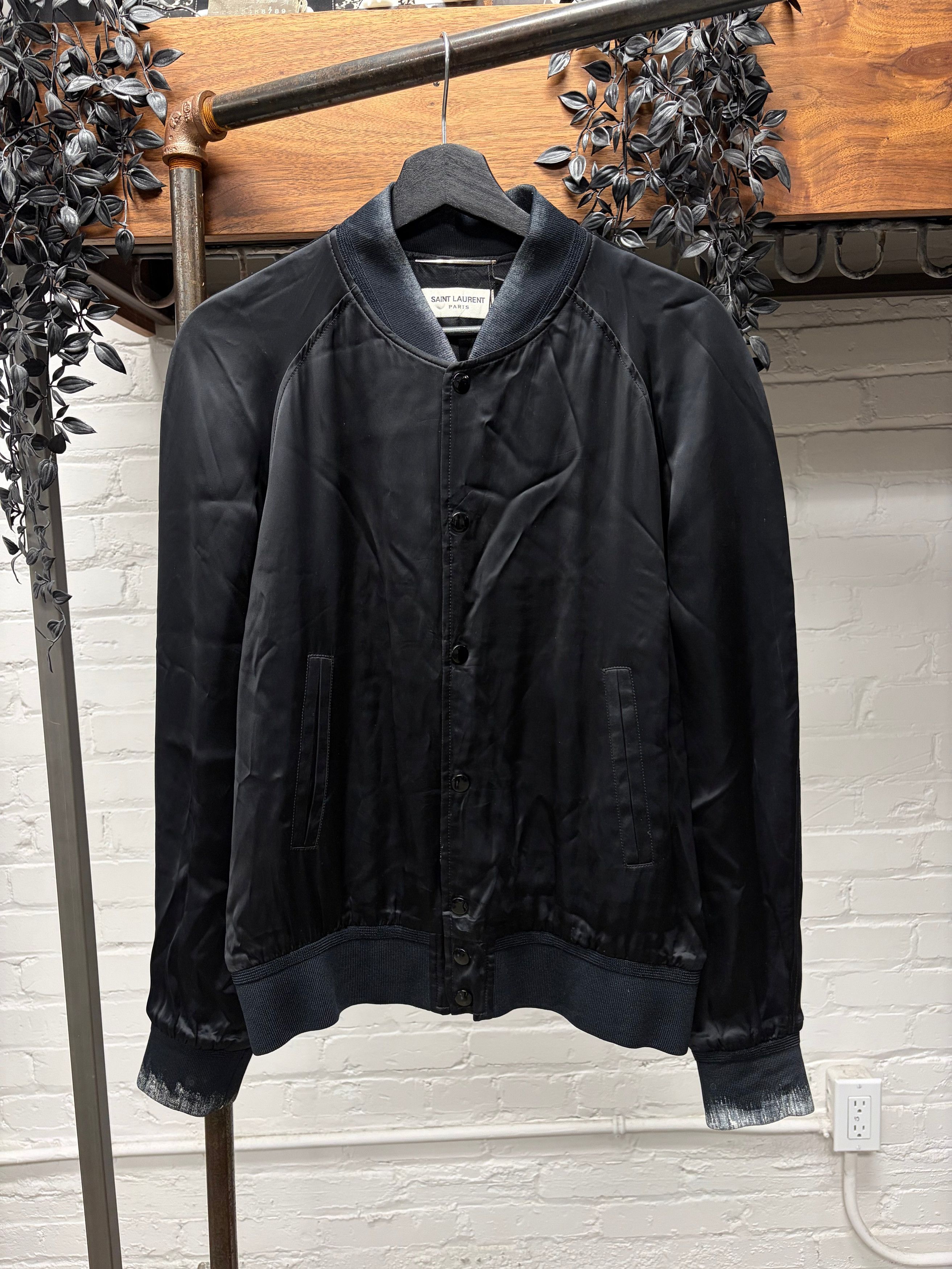 Saint Laurent Paris AW2016 Saint Laurent by Hedi Slimane ‘Moonlight on the Water’ Silk Bomber Jacket Size US M / EU 48-50 / 2 - 3 Thumbnail
