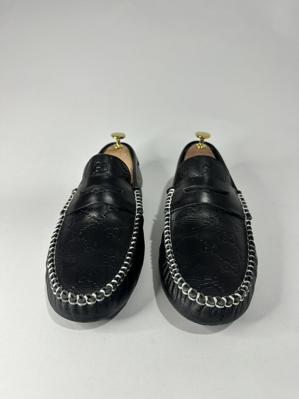 Gucci Gucci Black Guccissima Leather GG Loafers Size US 10 / EU 43 - 4 Thumbnail