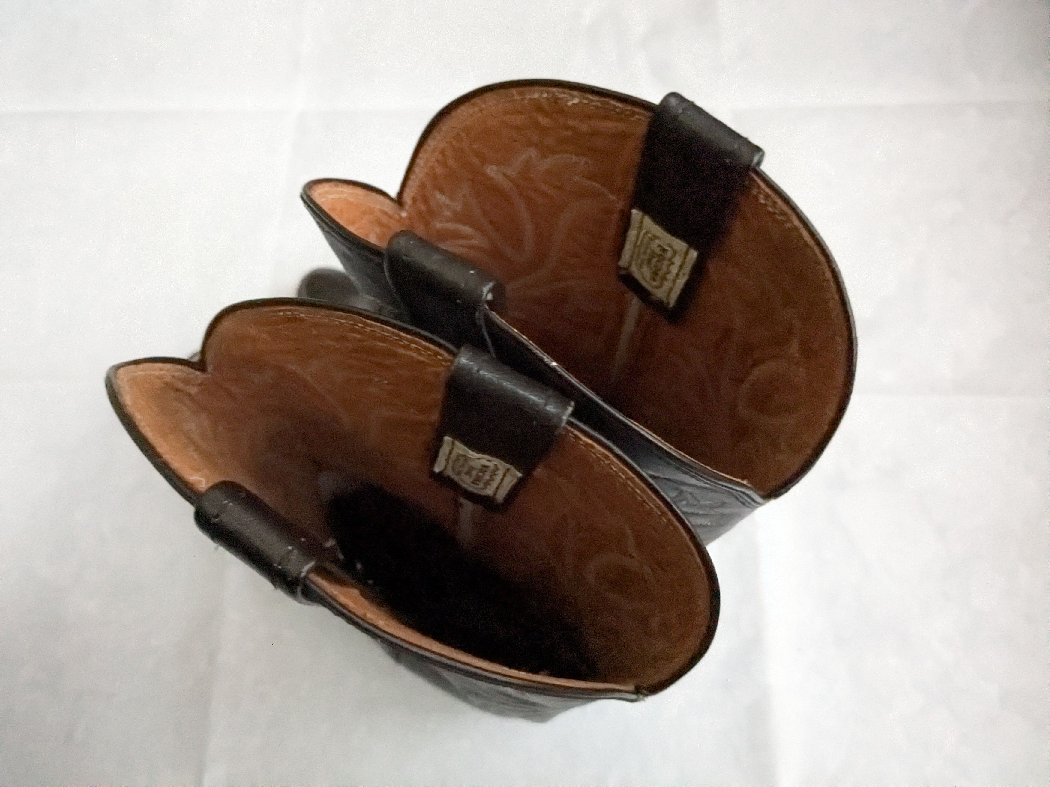Genuine Leather Nocona Cowboy Boots Gray Black Leather 10.5 D USA Size US 10.5 / EU 43-44 - 12 Thumbnail