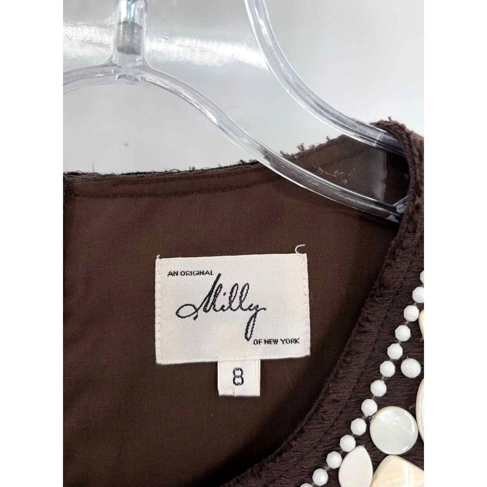 MILLY Milly Brown Knee Length Sleeveless Dress Size 8 Pre-Owned Size M / US 6-8 / IT 42-44 - 2 Thumbnail