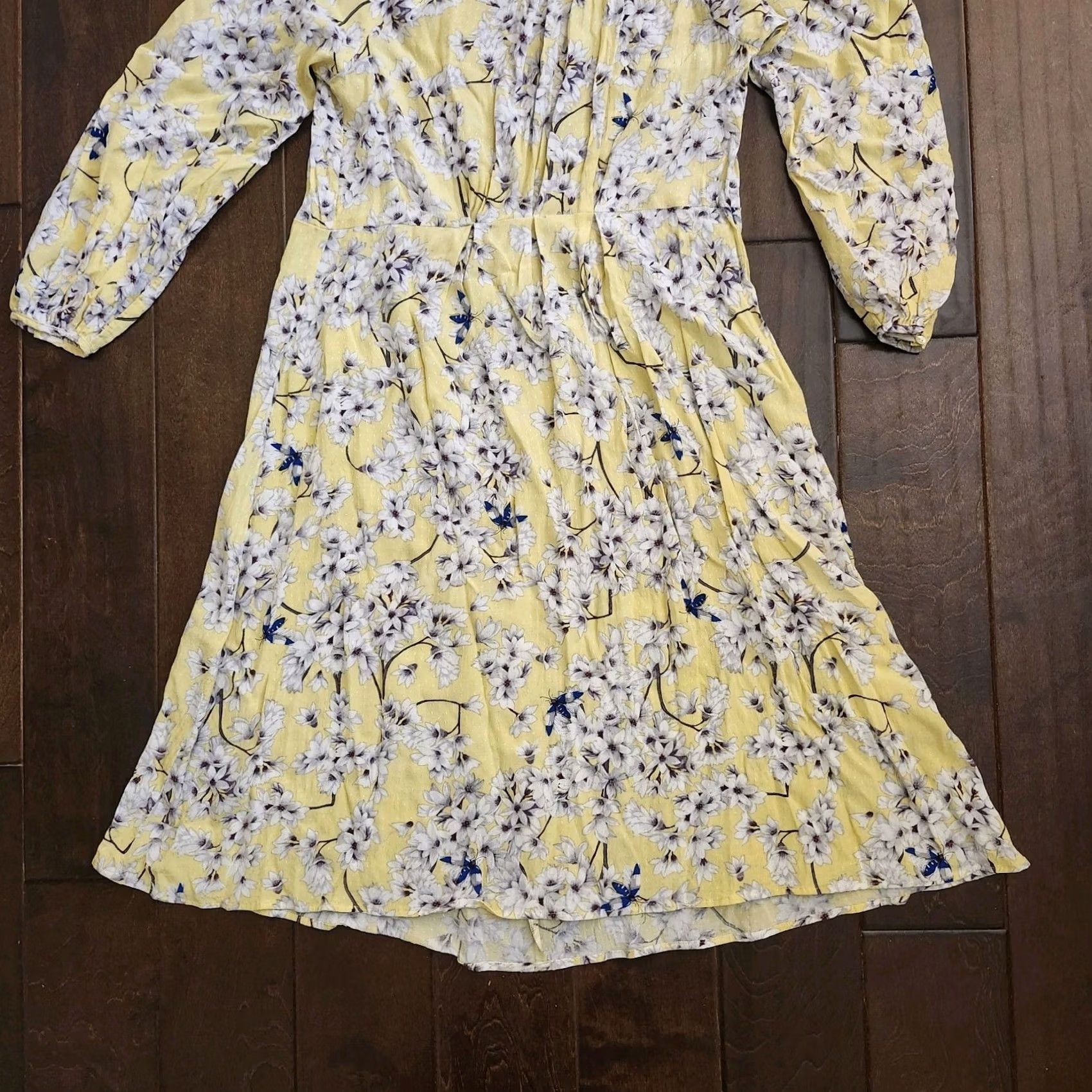 H&M H&M Dress Womens Floral Yellow Bohemian Long Sleeve Mini Pullover Size S / US 4 / IT 40 - 3 Thumbnail