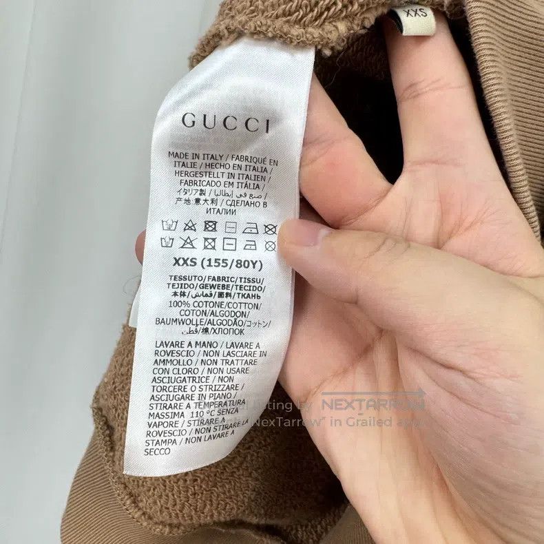 Gucci Gucci Co-branded khaki letter printed hoodie Size US XXS / EU 40 - 6 Thumbnail