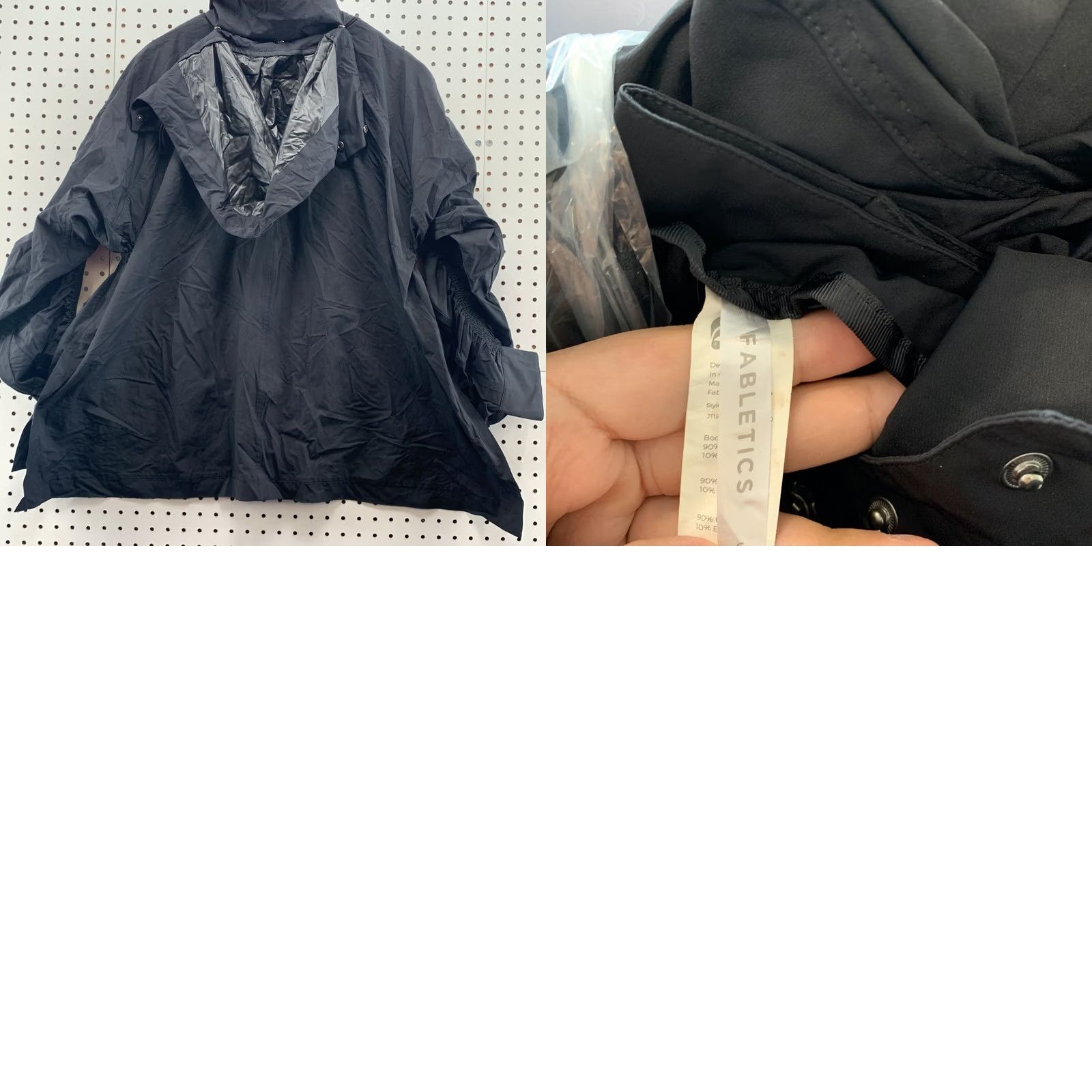 Fabletics FABLETICS PARACHUTE JACKET WOMENS SMALL Black NYLON HOODED WEATHER PROOF Size S / US 4 / IT 40 - 10 Thumbnail