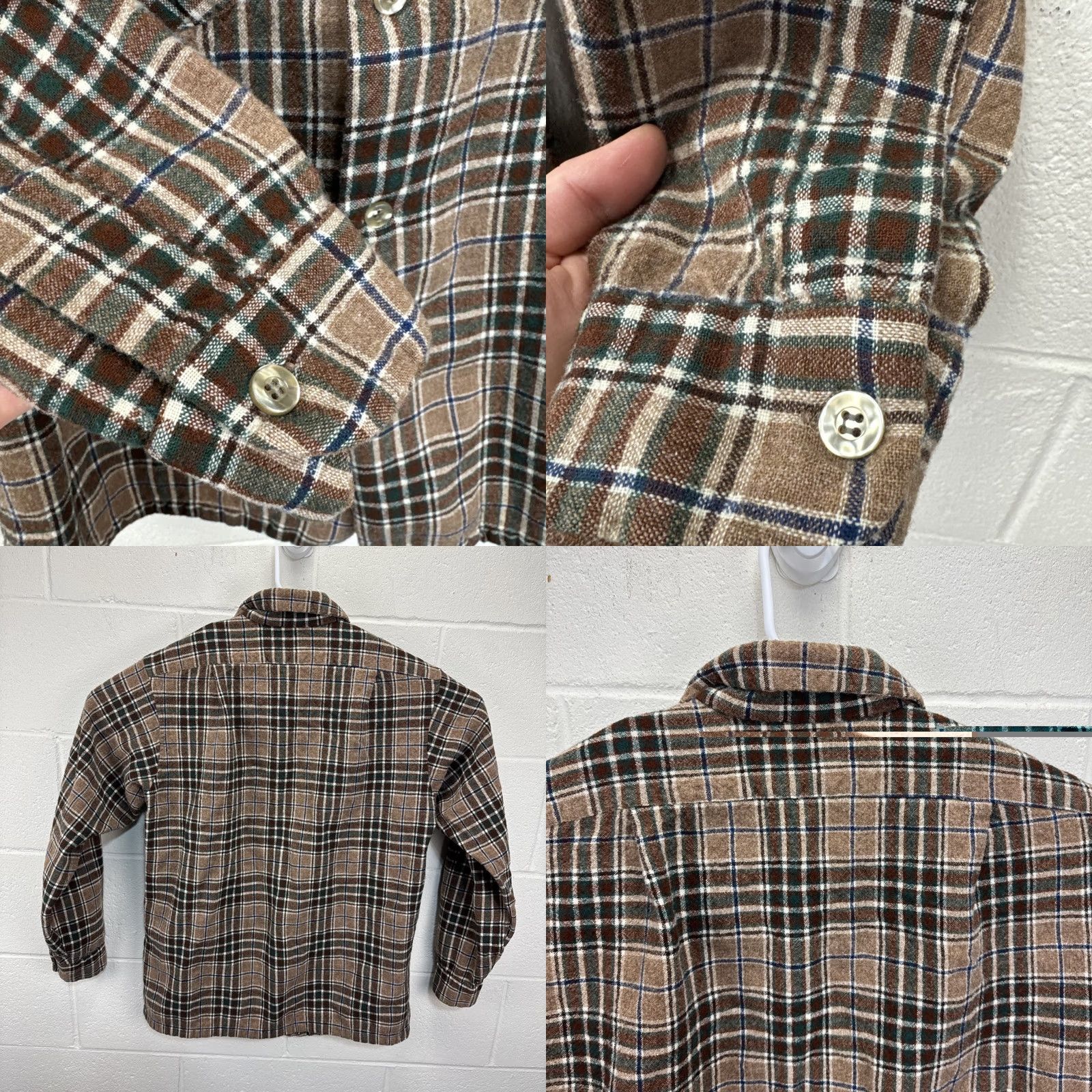 Pendleton VINTAGE Pendleton Shirt Mens XL Brown Flannel Plaid Button-Up Long Sleeve Wool Size US XL / EU 56 / 4 - 9 Thumbnail