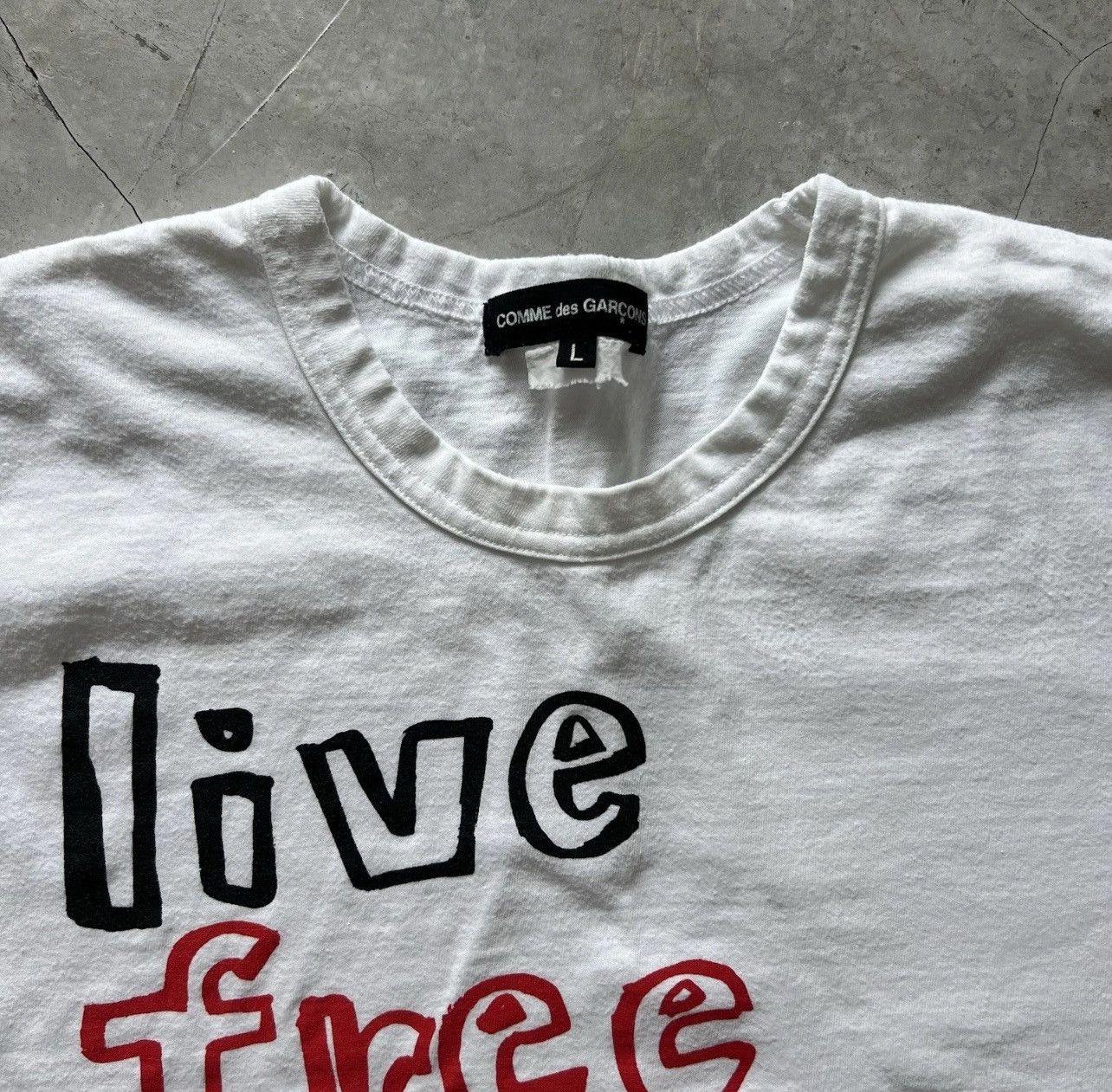 Comme des Garcons Homme Comme Des Garcons T-Shirt Live Free With Strong Will Sz. L Size US L / EU 52-54 / 3 - 2 Thumbnail