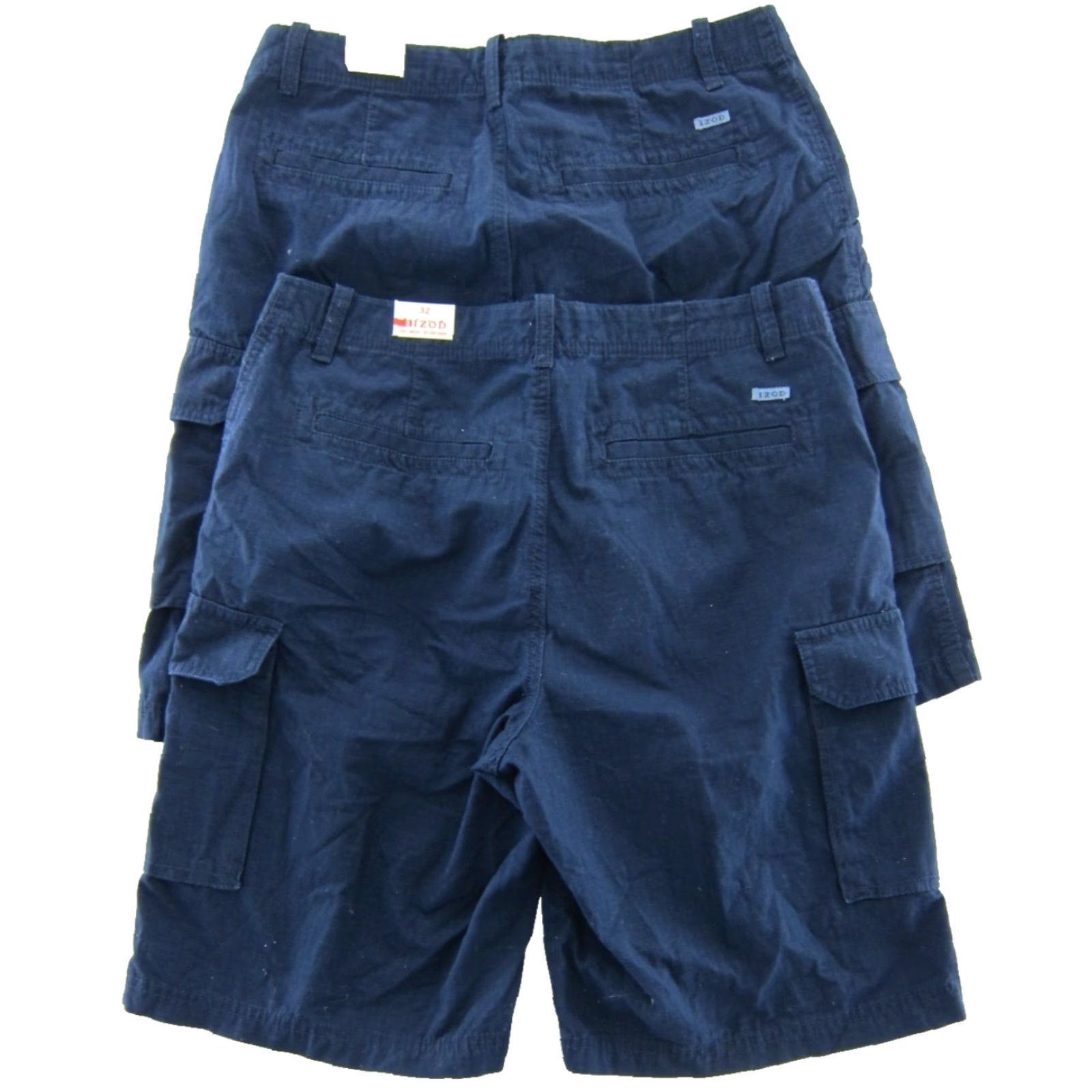 Izod IZOD Cargo Shorts Men 32 Navy Blue Flat Front Cotton Chino 2 Pair NWT Flat Front Size US 32 / EU 48 - 2 Thumbnail