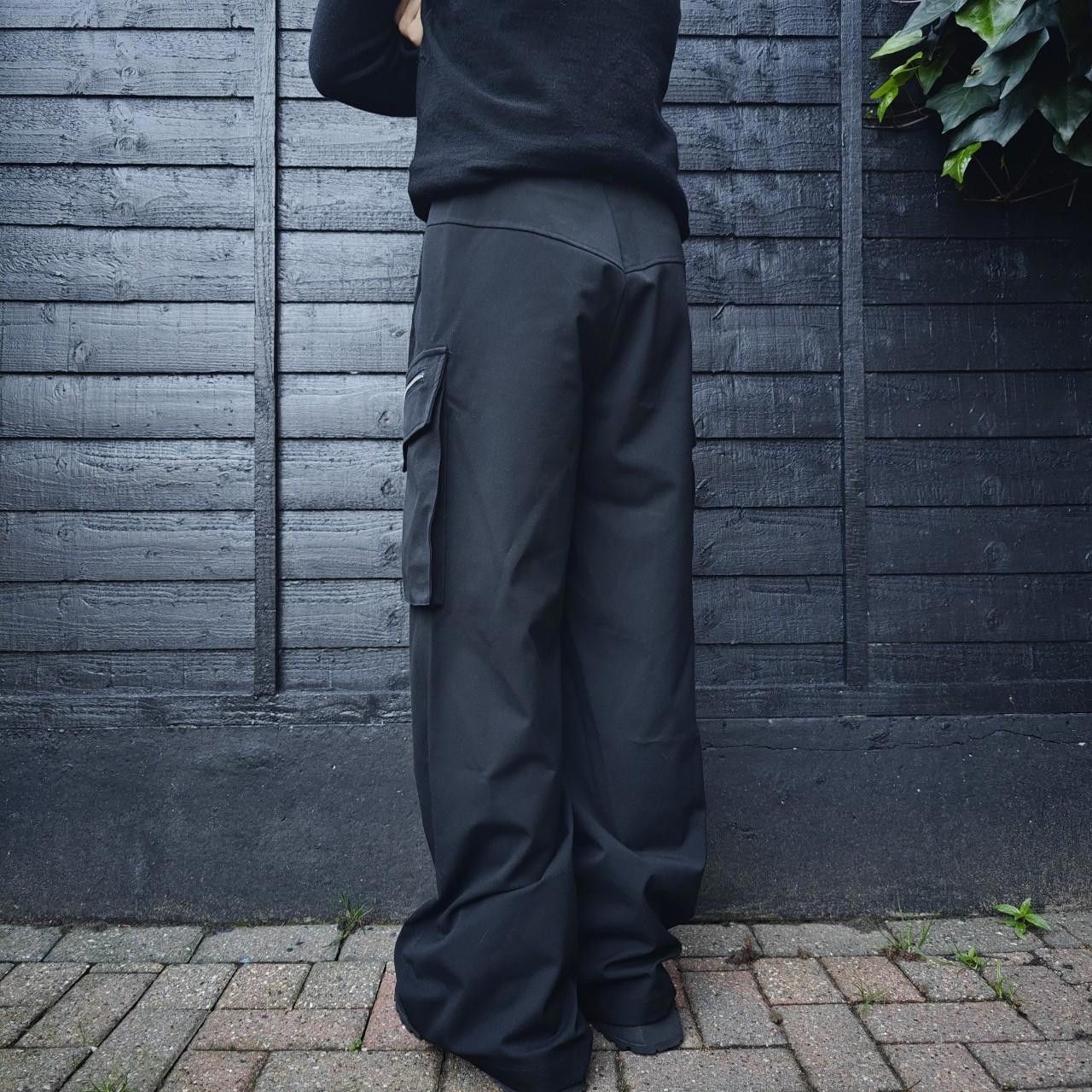 Other Japanese Black Wide Leg Cargo Zip Trousers Size US 32 / EU 48 - 4 Thumbnail