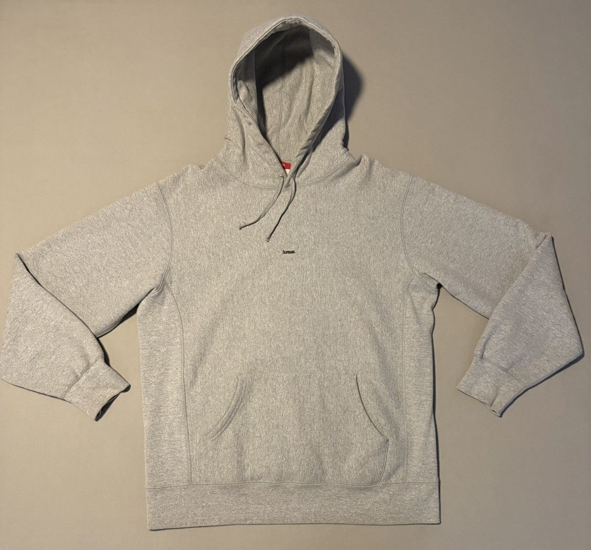 Supreme Micro Logo Pullover Hoodie FW19 Heather Grey VNDS