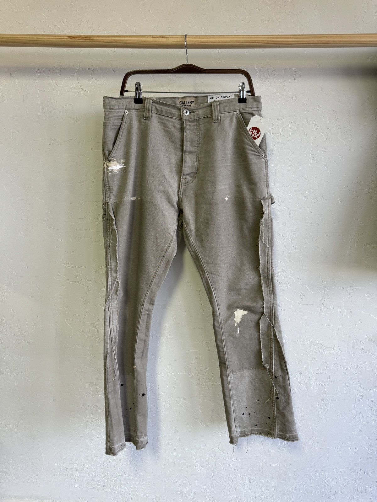 image of Gallery Dept Double Knee Flares Carpenters in Cement Grey, Men's (Size 34)