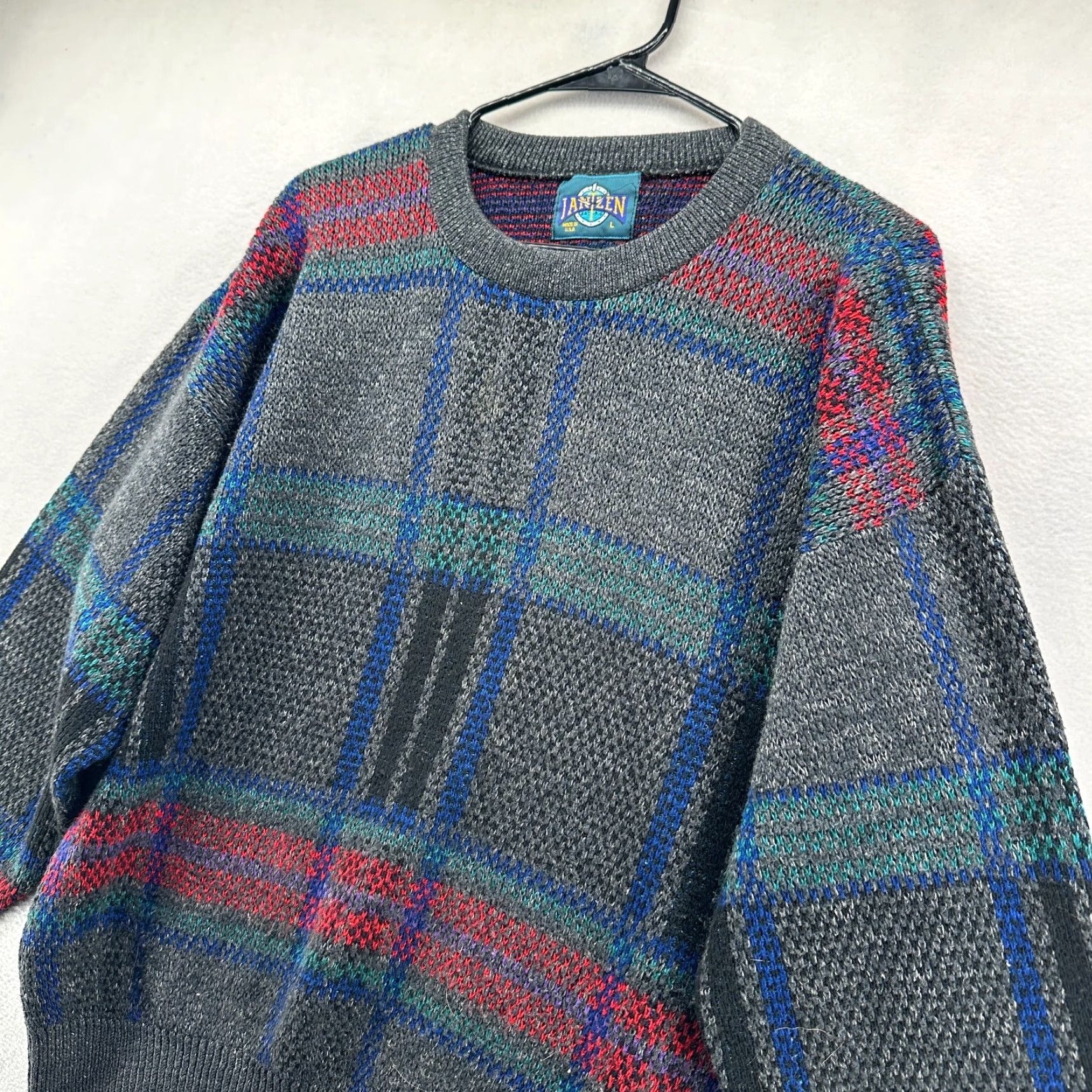 Jantzen VINTAGE Jantzen Pullover Knit Sweater Men Large Striped Long Sleeve Crew Neck Size US L / EU 52-54 / 3 - 3 Thumbnail
