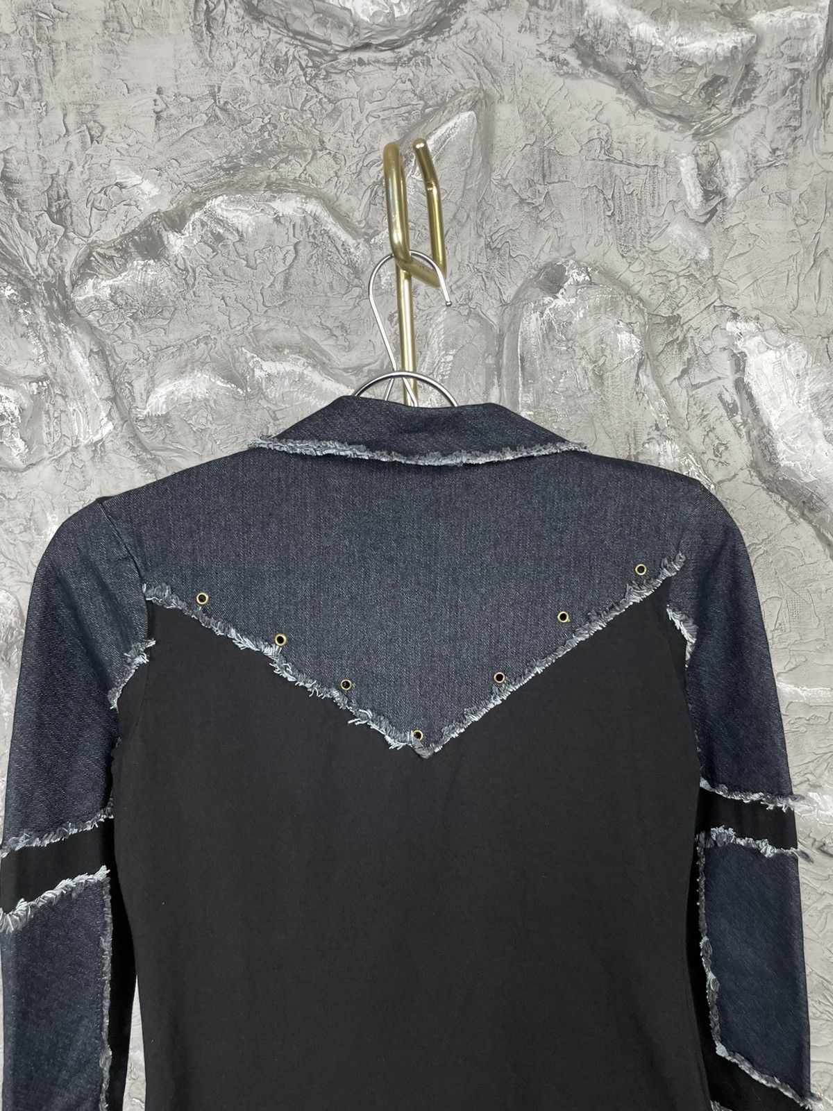 Designer × Japanese Brand × Vintage Patchwork Denim Stretch Jacket Y2K Junya Watanabe Style Size S / US 4 / IT 40 - 8 Thumbnail