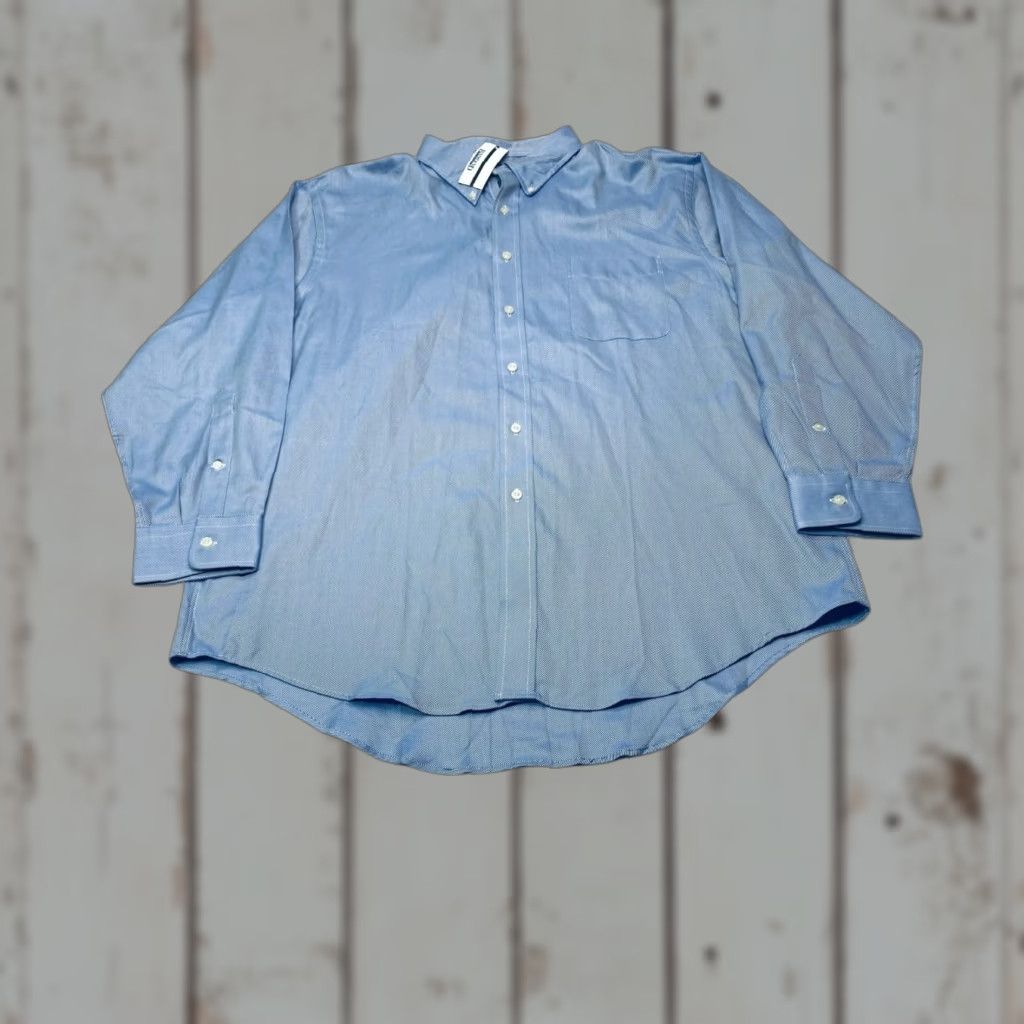 Lands' End Lands End Oxford Shirt Mens 17-33 Blue Long Sleeve Regular Fit Button Up Size US XL / EU 56 / 4 - 1 Thumbnail