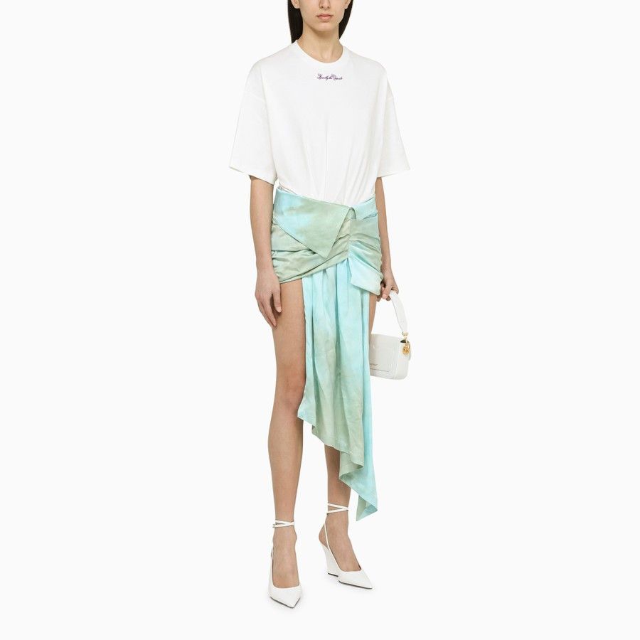 Off-White o1d2blof0924 Overlapping Dress in White & Light Blue Size XS / US 0-2 / IT 36-38 - 2 Thumbnail